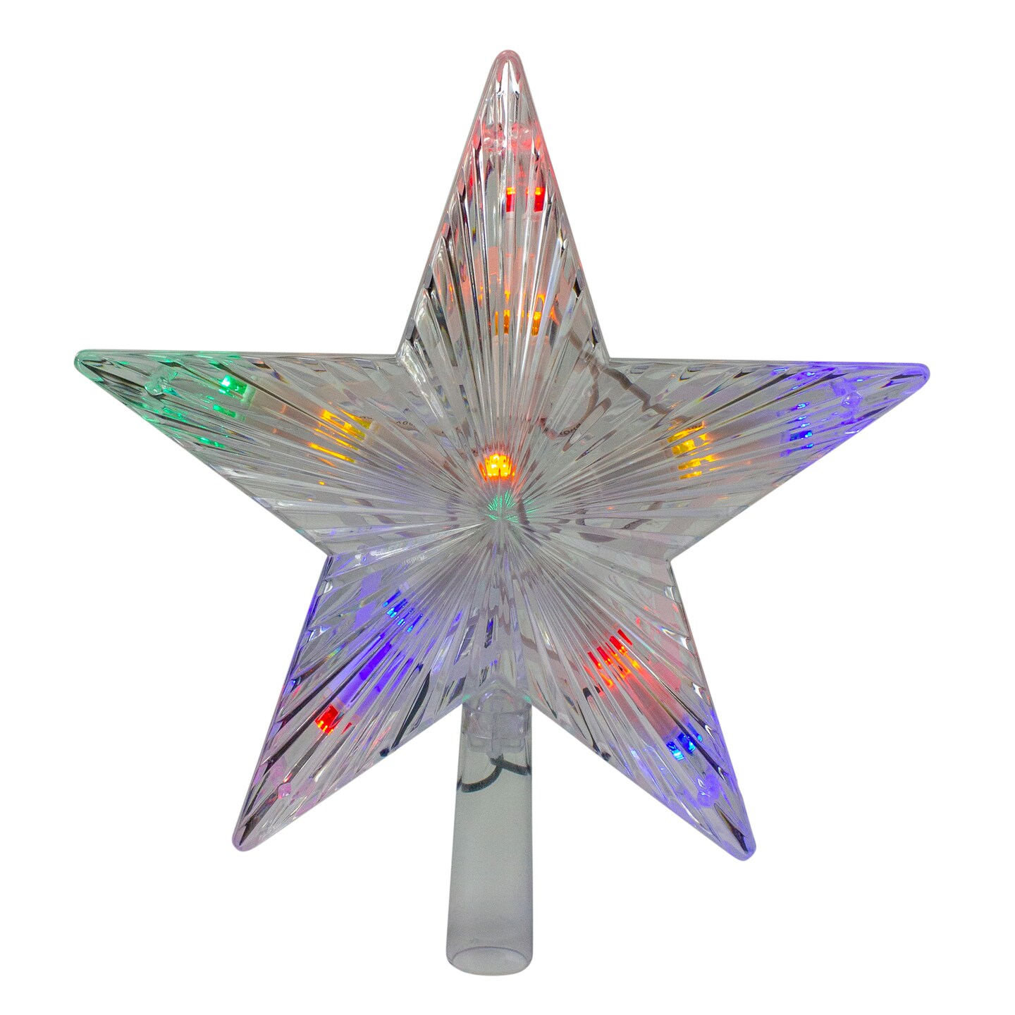 Hofert 9.5&#x22; Lighted Color Changing 5 Point Star Tree Topper - White and Blue LED Lights