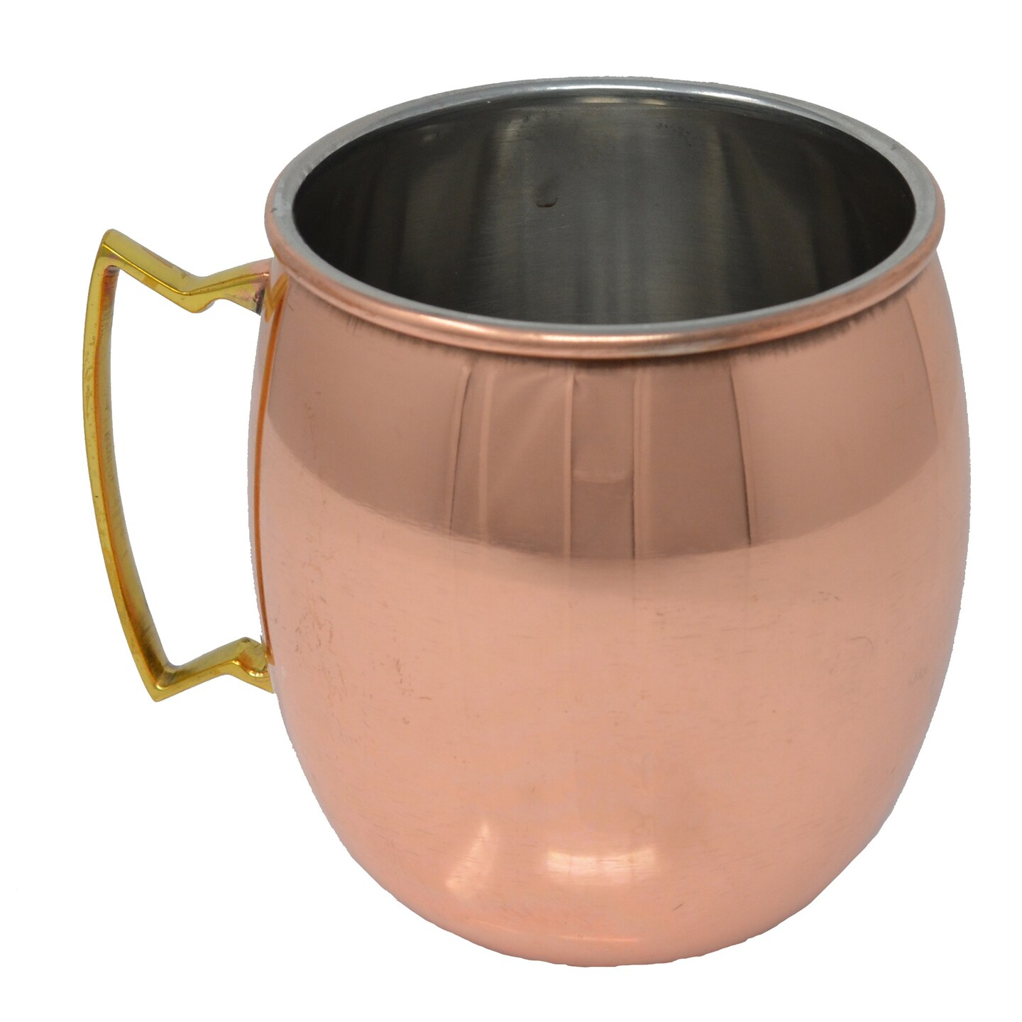 GC Home & Garden 4.25" Smooth Bulk Copper Clad Moscow Mule Mug with Brass Handle 16 oz