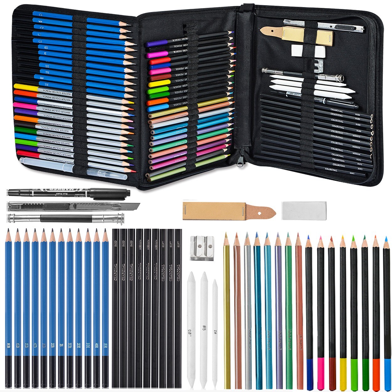 Glokers - Drawing Pencils Art Kit - Art Supplies for Adults and Kids - 71  Piece Art Set