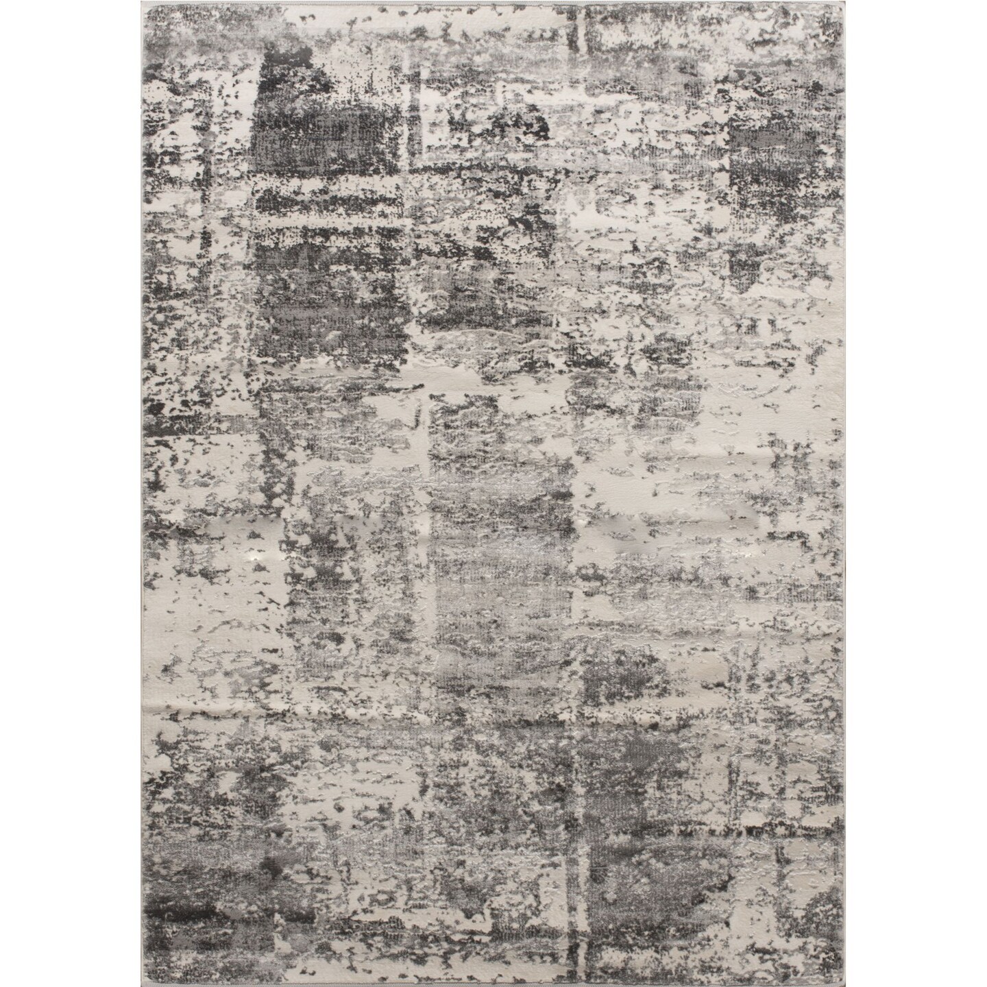 Signature Home Collection 8&#x27; x 10&#x27; Ivory and Gray Rectangular Area Throw Rug
