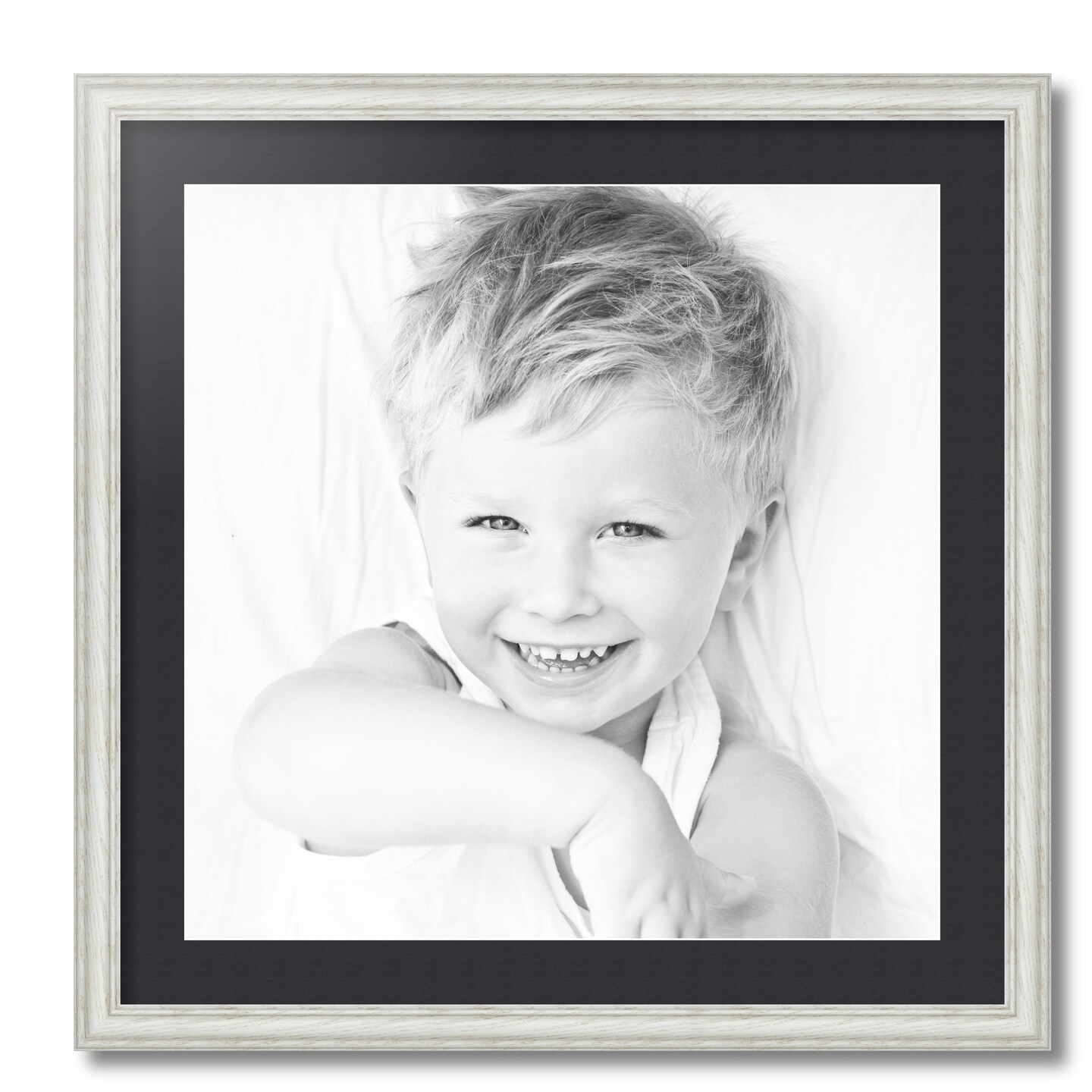 ArtToFrames 24x24&#x22; Matted Picture Frame with 20x20&#x22; Single Mat Photo Opening Framed in 1.25&#x22; White and 2&#x22; Mat (FWM-4098-24x24)