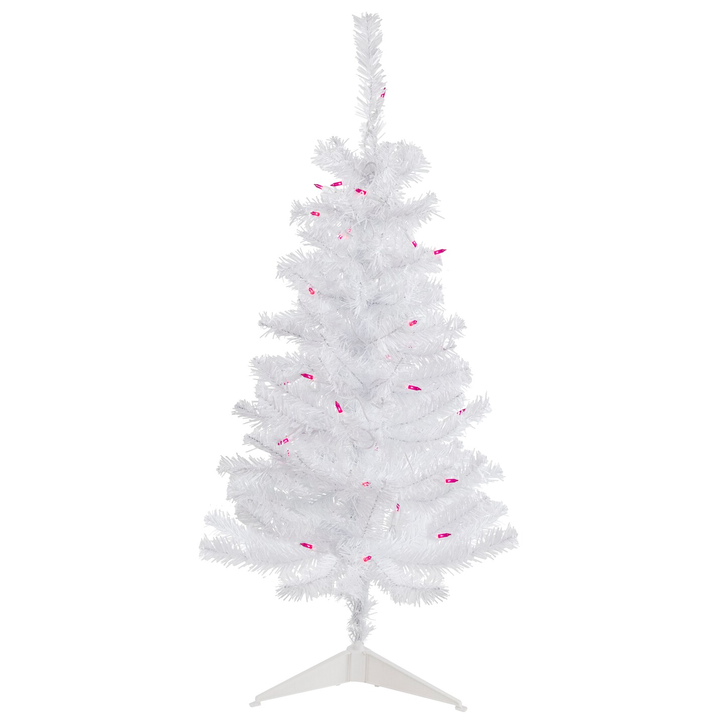 Northlight 2' Pre-Lit Woodbury White Pine Slim Artificial Christmas Tree  Pink Lights