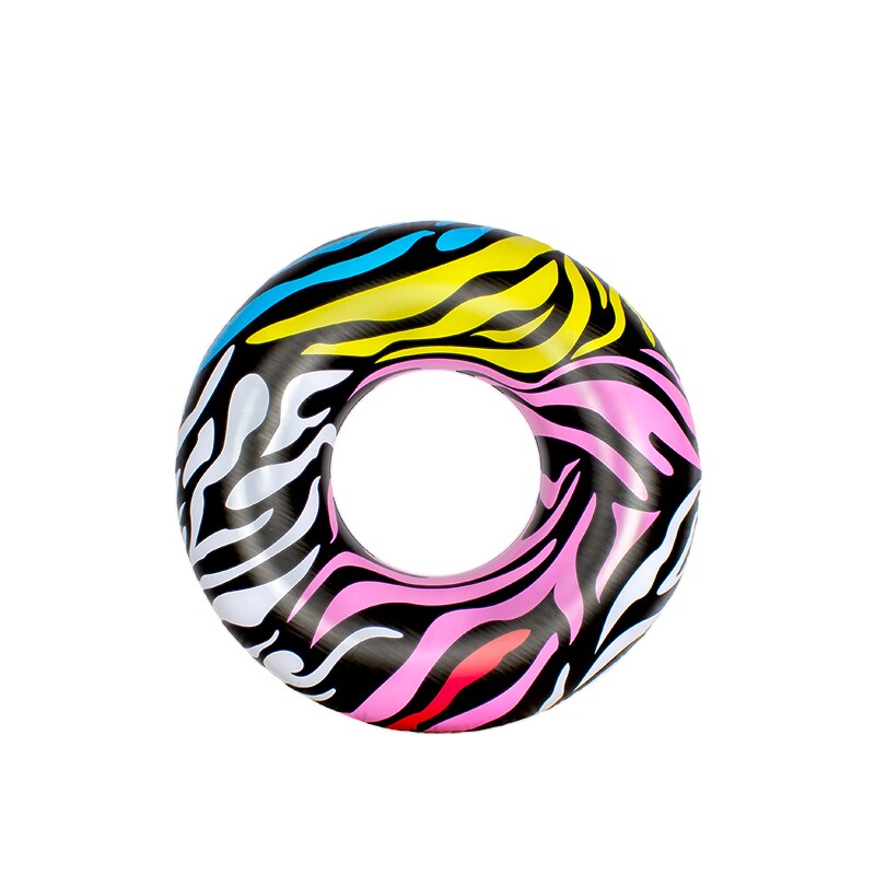 Swim Central 39&#x22; Multi-Color Zebra Stripes Inflatable Inner Tube Ring Float