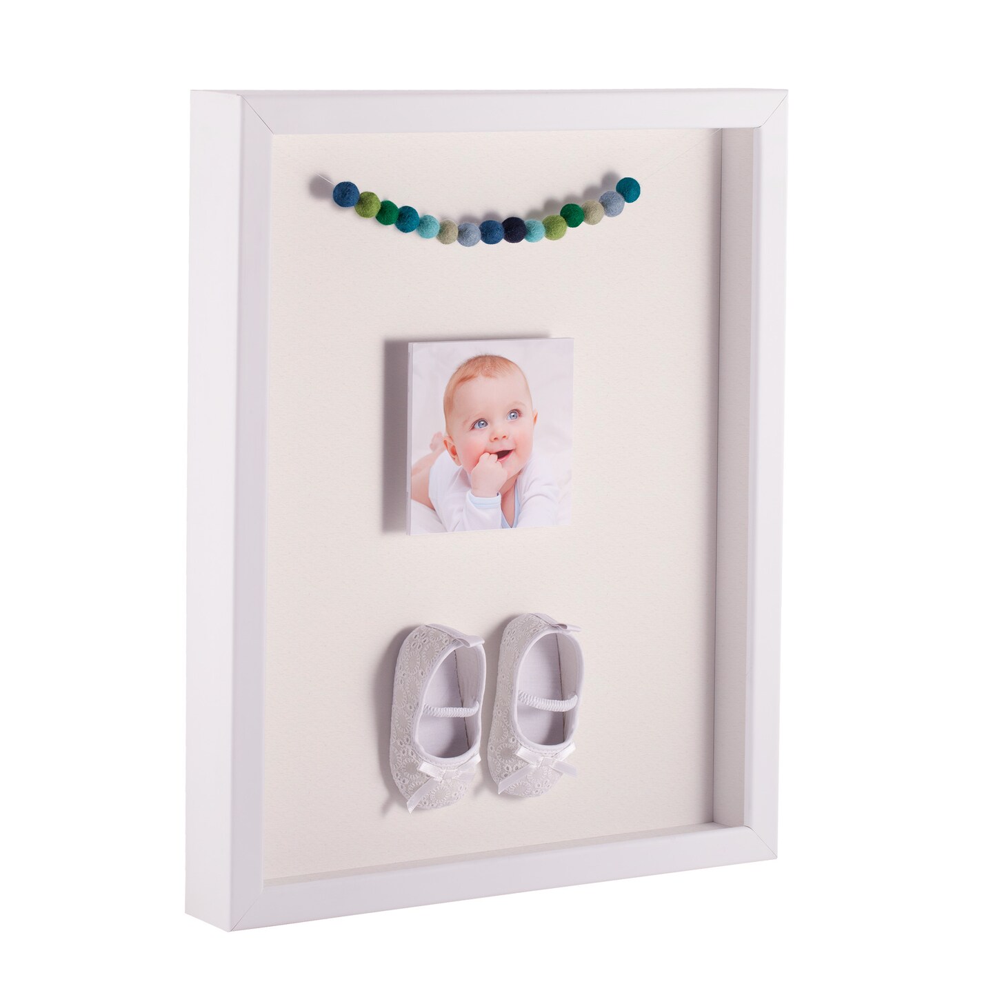 ArtToFrames 12x16 Inch Shadow Box Picture Frame, with a Satin White 1.00" Wide Shadowbox frame and Super White Mat Backing (4655)