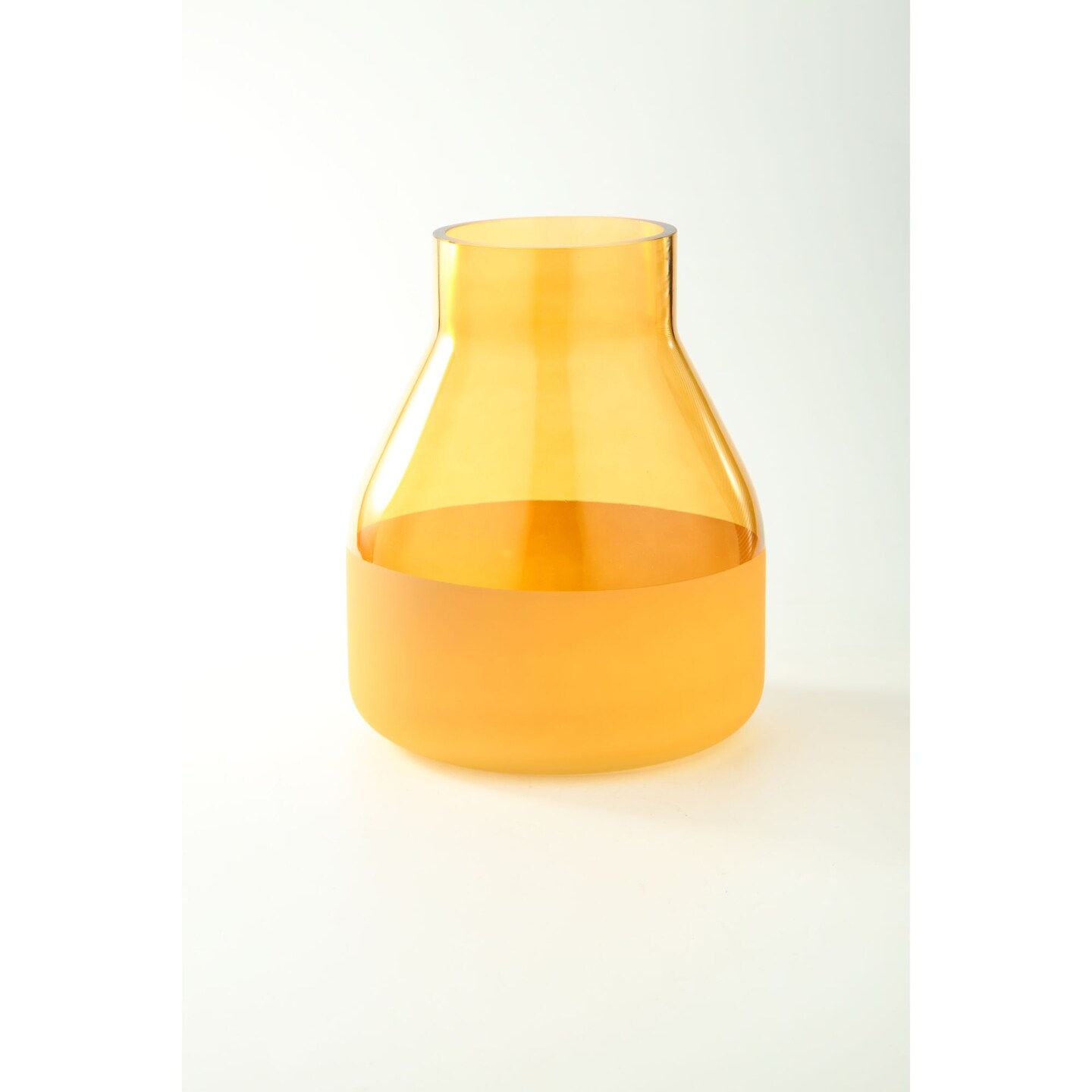CC Home Furnishings 12" Yellow Translucent Handblown Glass Vase