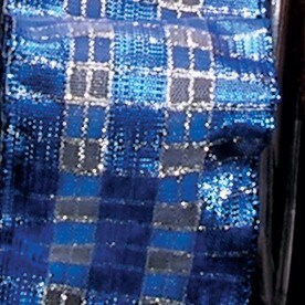 The Ribbon People Blue and Silver Checkered Abby French Wired Edge Craft Ribbon 1.5&#x22; x 27 Yards