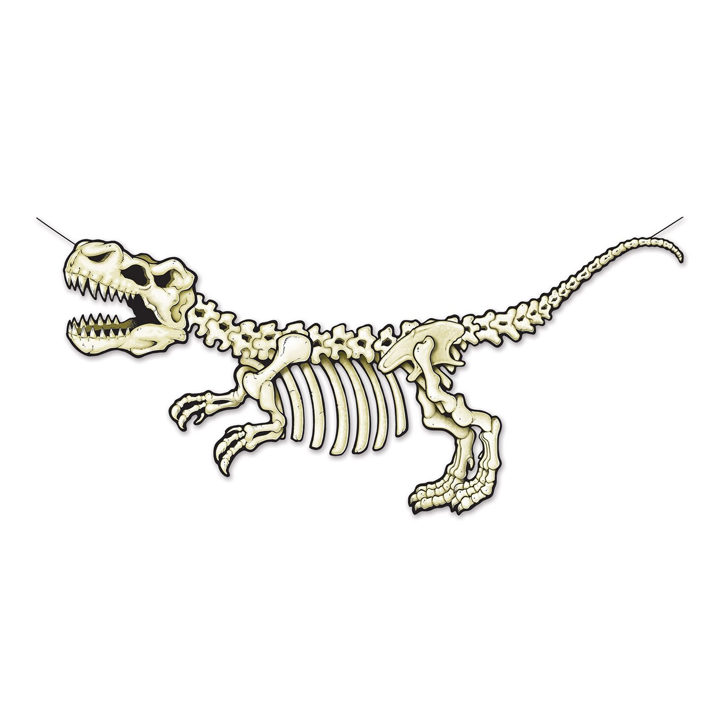 Beistle Set of 12 Beige T-Rex Skeleton Party Streamers 5&#x27;