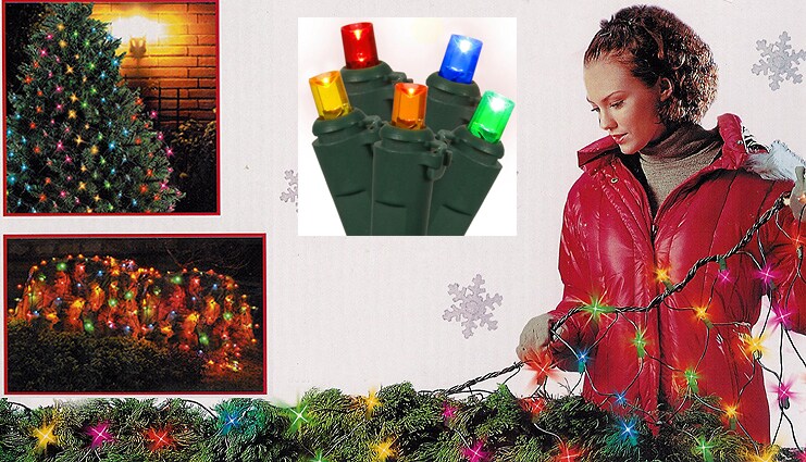 Brite Star 4&#x27; x 6&#x27; Multi-Color Wide Angle Net Style LED Christmas Lights - Green Wire
