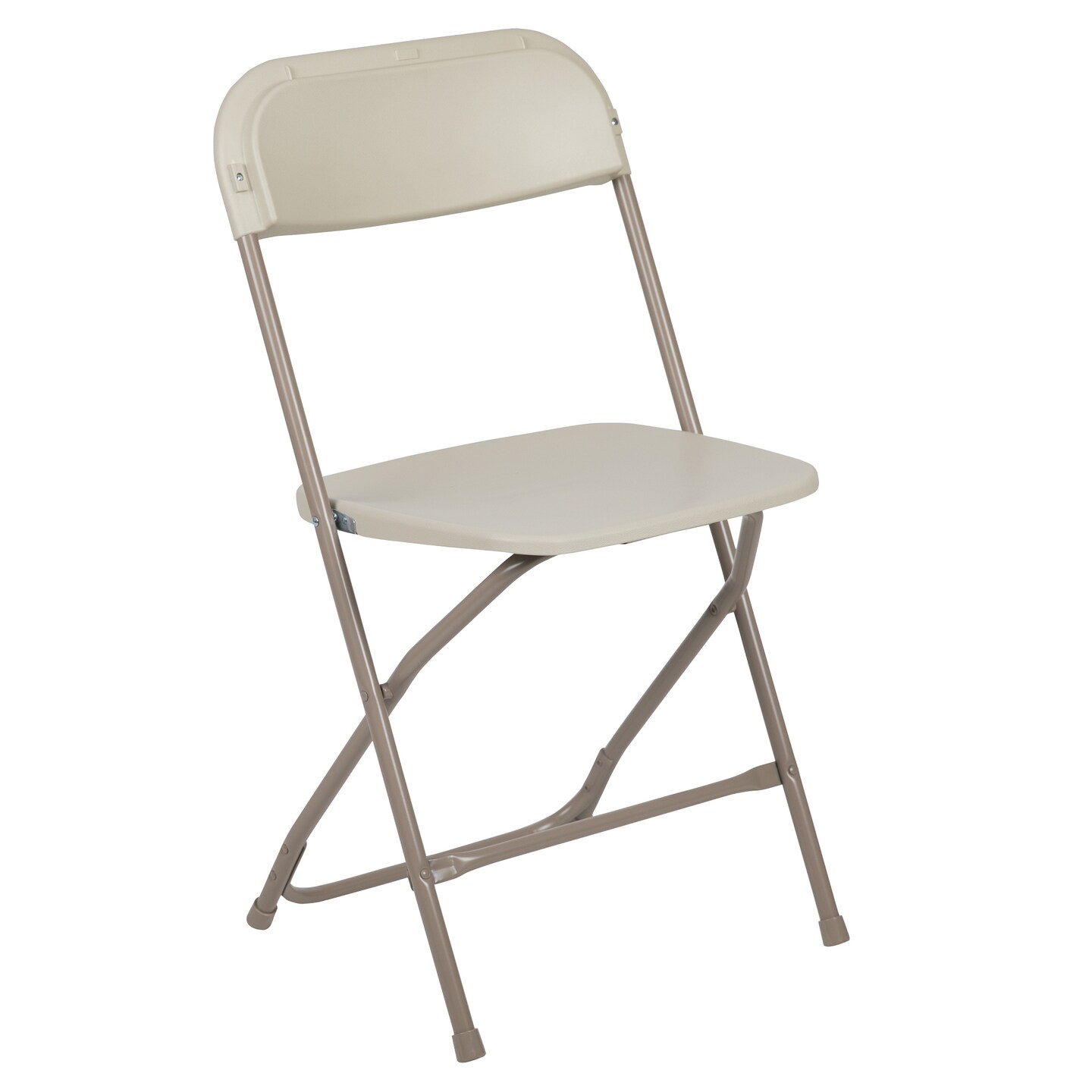Flash Furniture Set of 2 Beige Outdoor Furniture Patio Folding Chair with Double Support Braces 31.50&#x22;