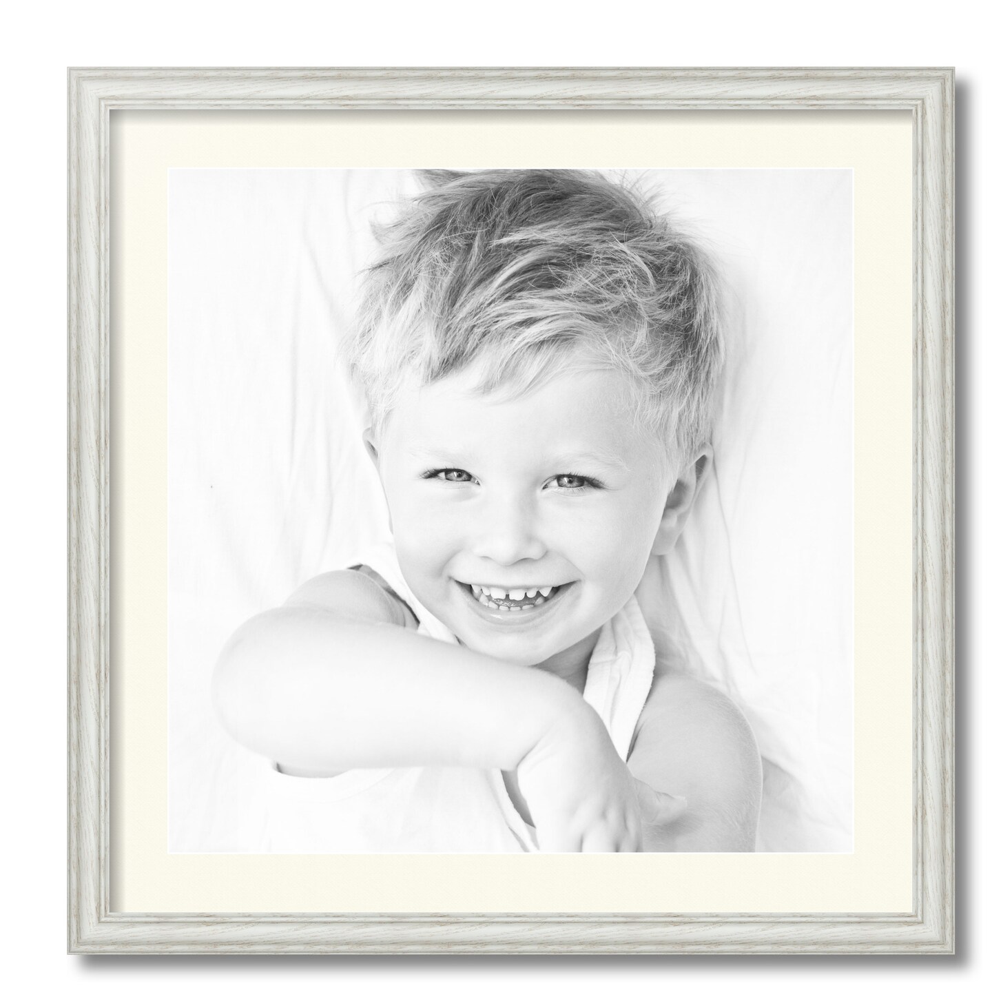 ArtToFrames 24x24" Matted Picture Frame with 20x20" Single Mat Photo Opening Framed in 1.25" White and 2" Mat (FWM-4098-24x24)