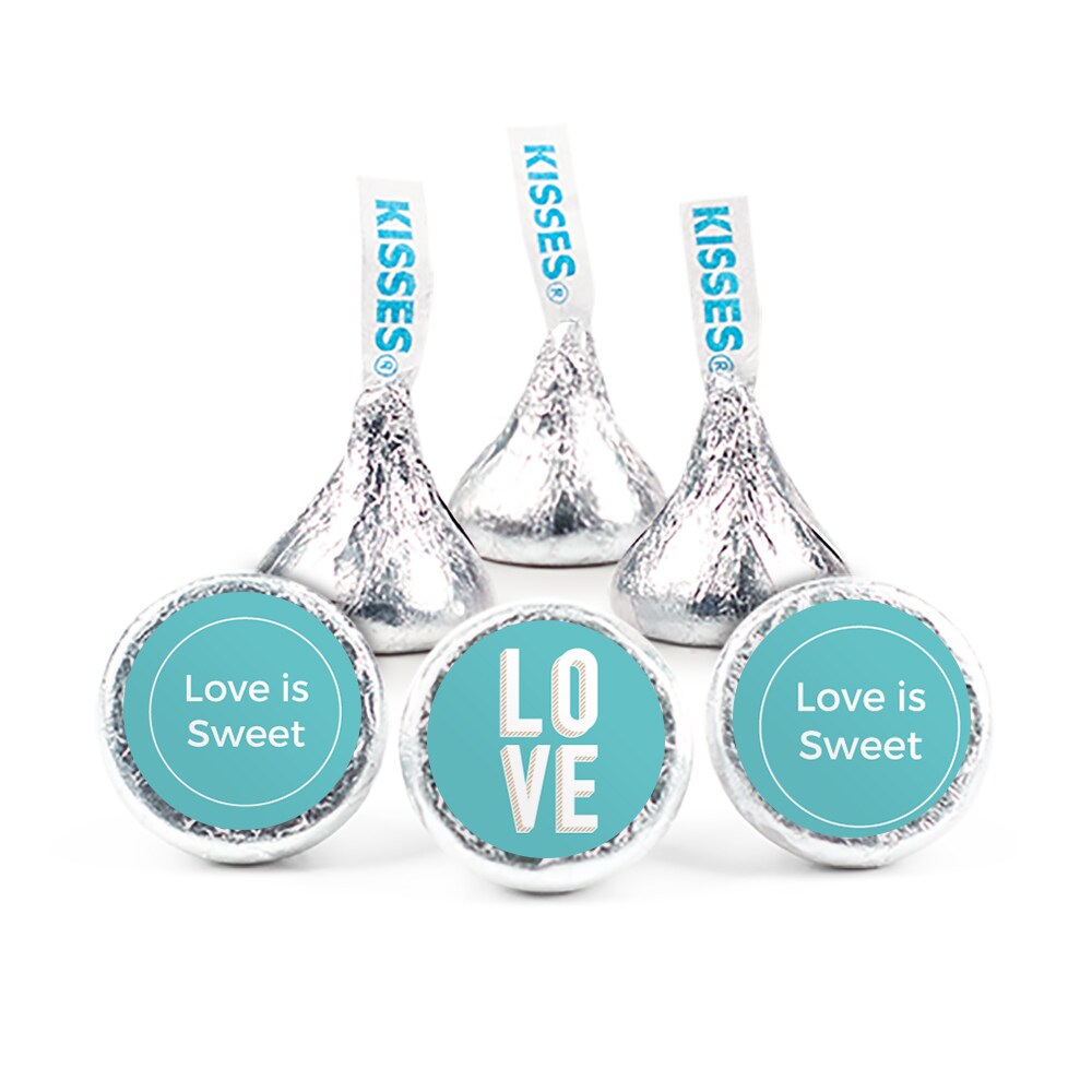 324ct Wedding Stickers for Hershey&#x27;s Kisses - Bold Love Tiffany Blue - By Just Candy