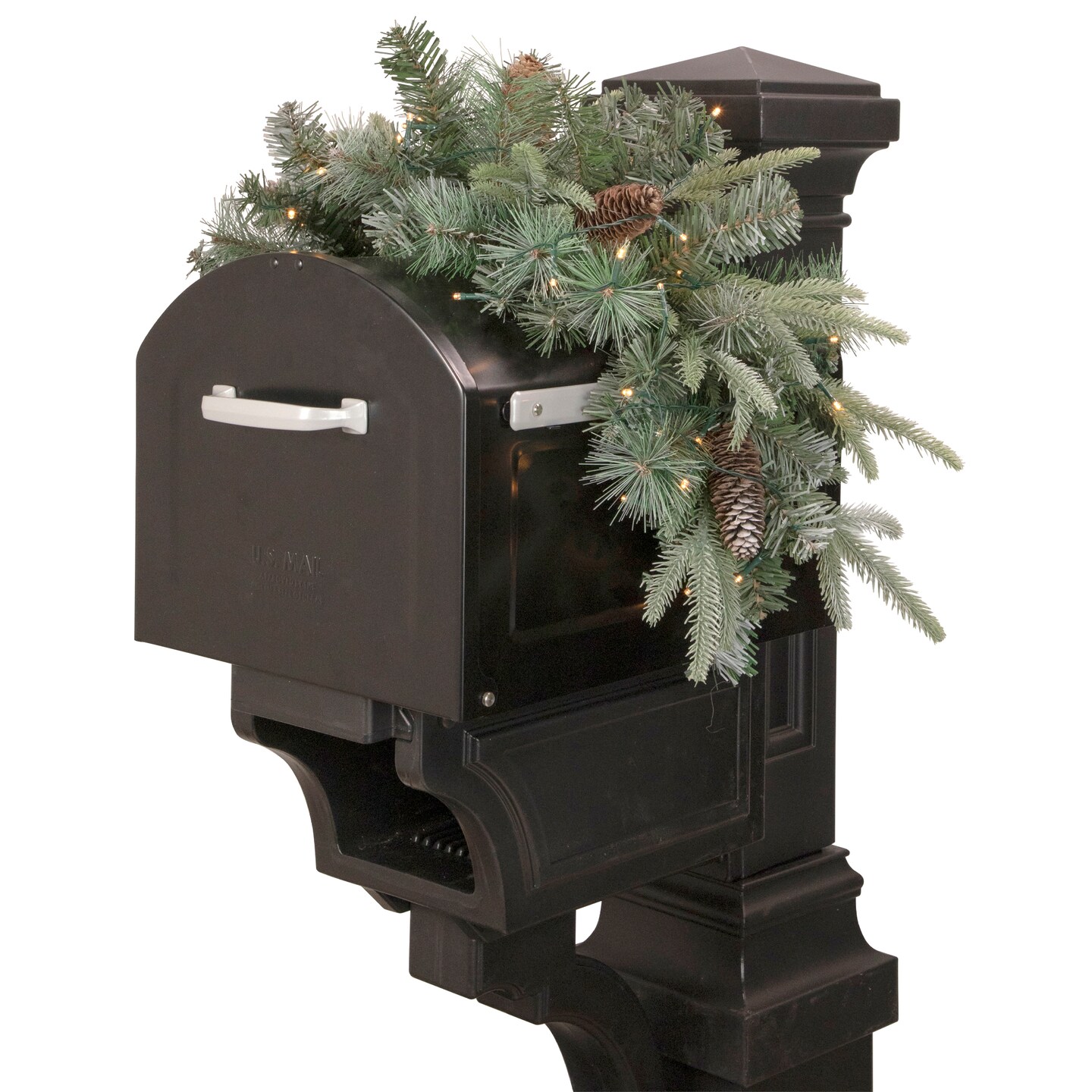Northlight Real Touch™️ Pre-lit Pinecone and Mixed Pine Artificial Mailbox Christmas Swag - 36"