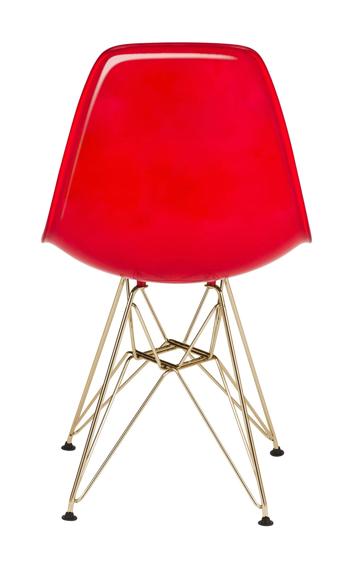 LeisureMod Cresco Molded Eiffel Side Chair with Gold Base, Set of 4