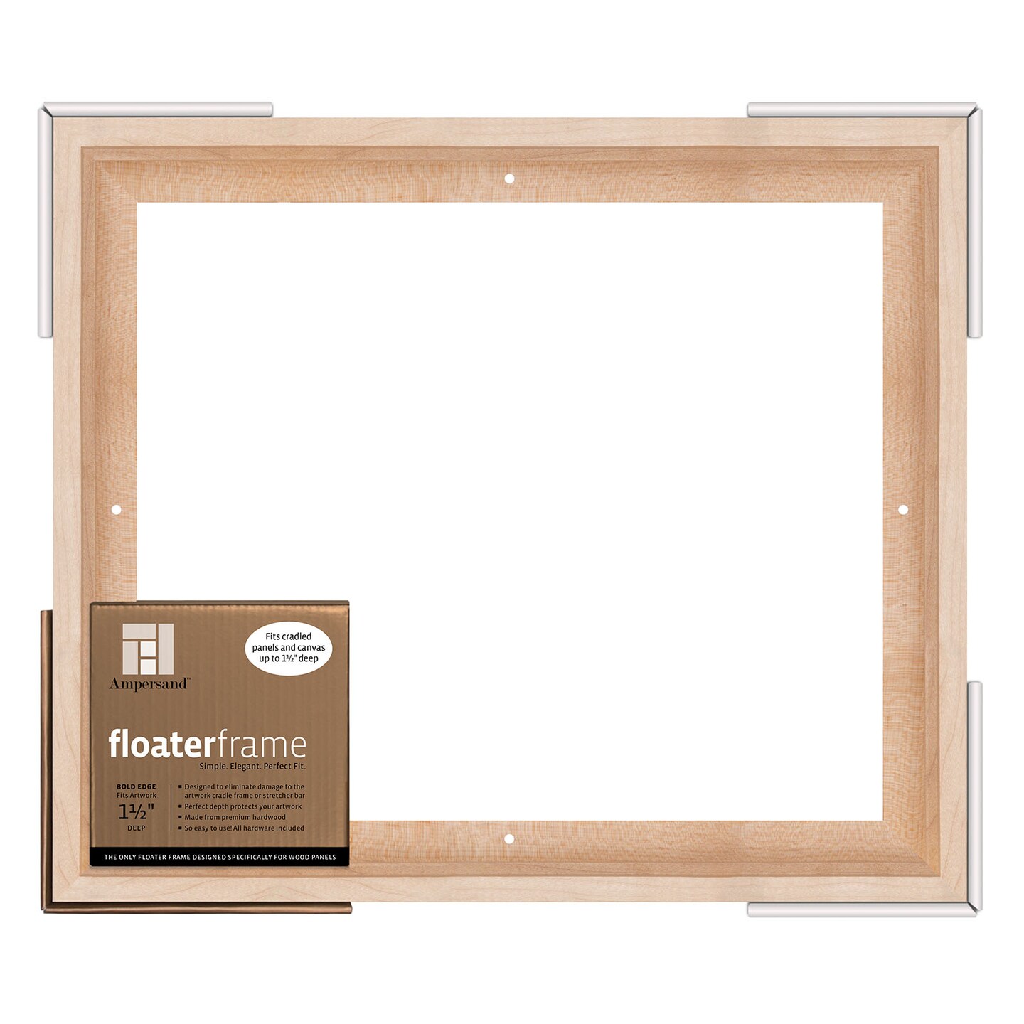 Ampersand Art Floaterframe, Bold Edge, 1-1/2&#x22;, 11&#x22; x 14&#x22;, Maple