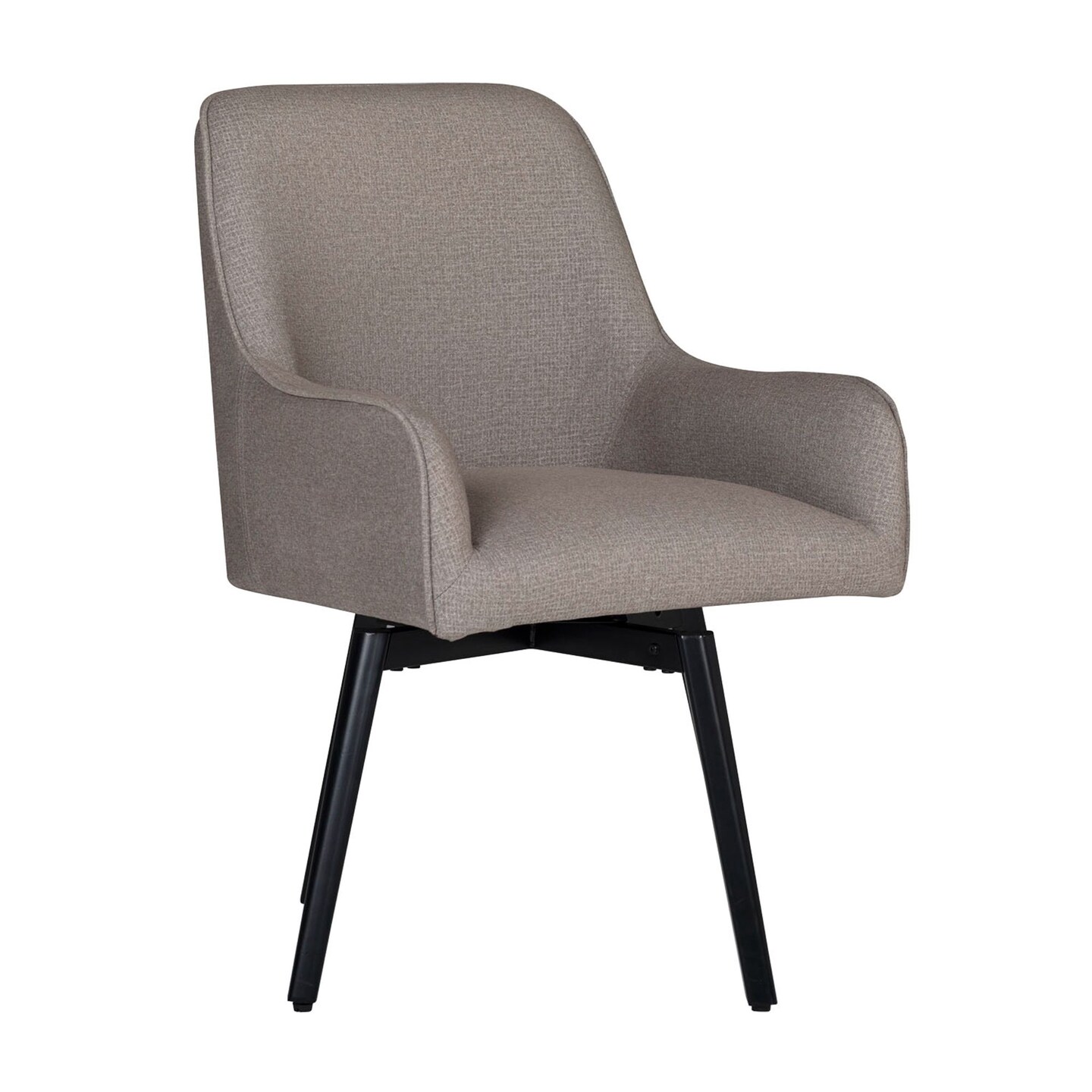 Studio Designs Home Spire Luxe Swivel Dining / Office Chair with Arms and Metal Legs in Camel Brown