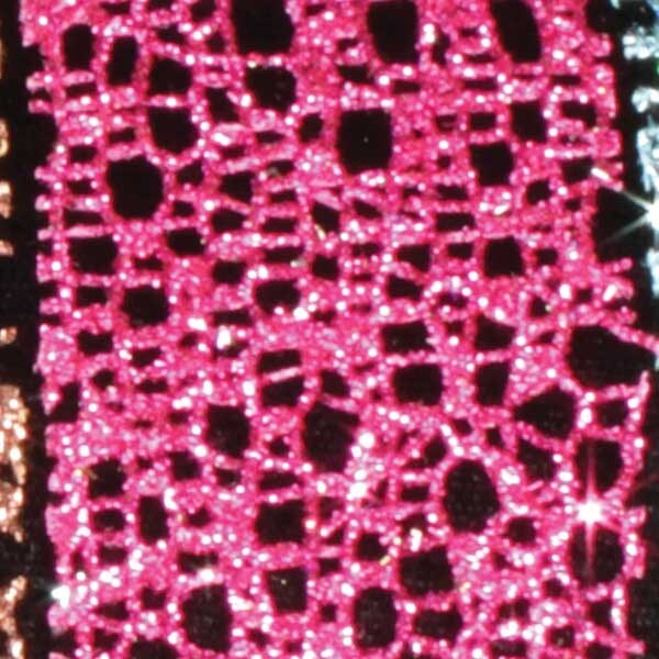 The Ribbon People Shimmering Pink Glittered Web Craft Ribbon 1.5&#x22; x 54 Yards