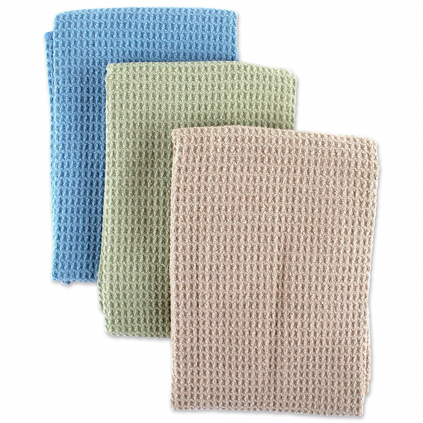 Contemporary Home Living Microfiber Waffle Weave Kitchen Dishtowels - 9" - Set of 3