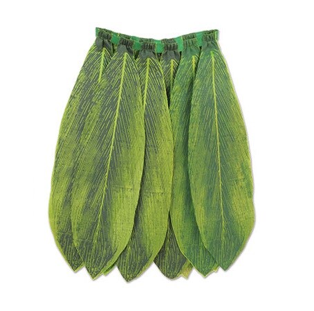 Party Central Pack of 6 Luau Green Ti Leaf Adult Women&#x27;s Hula Skirts Costume Accessories - One Size