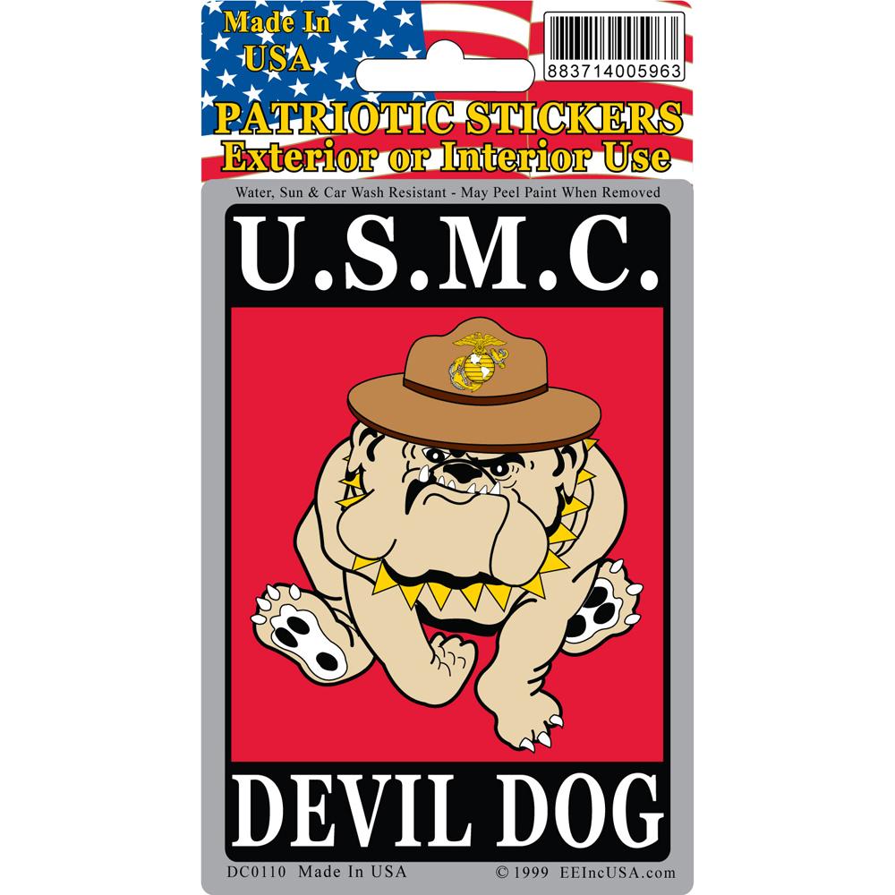United States Marine Corps Bulldog Sticker 2-3/4&#x22;X4&#x22;