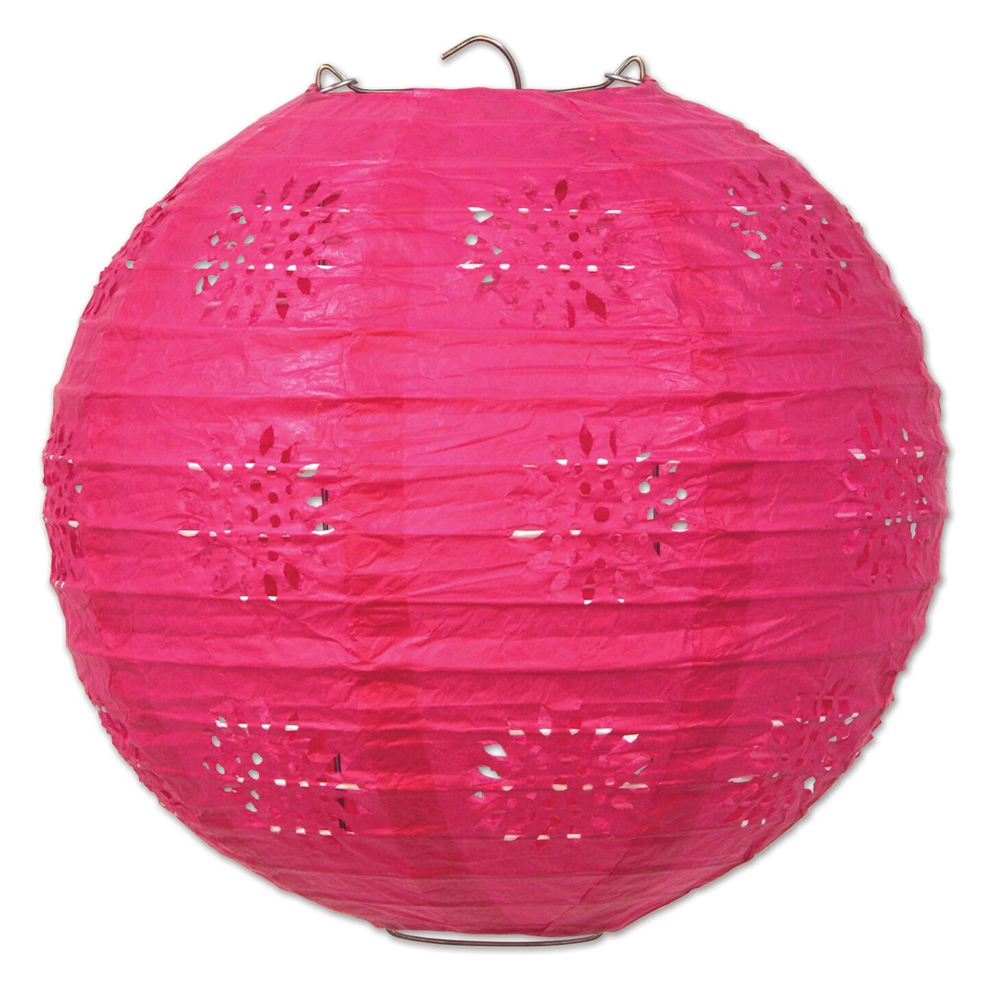Beistle Club Pack of 18 Decorative Hot Pink Lace Paper Lanterns 8&#x22;