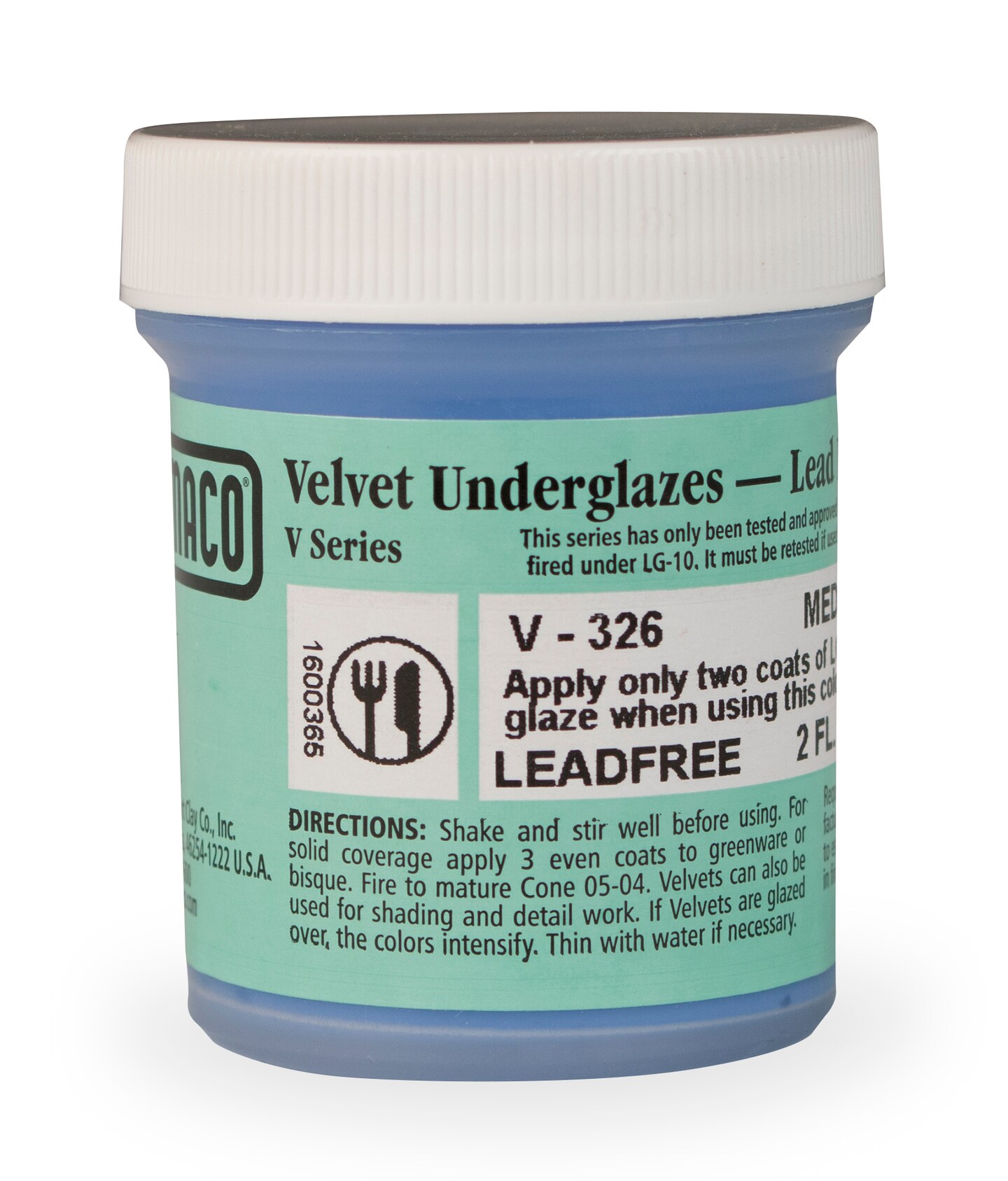 Amaco Velvet Underglaze, 2 oz., Medium Blue