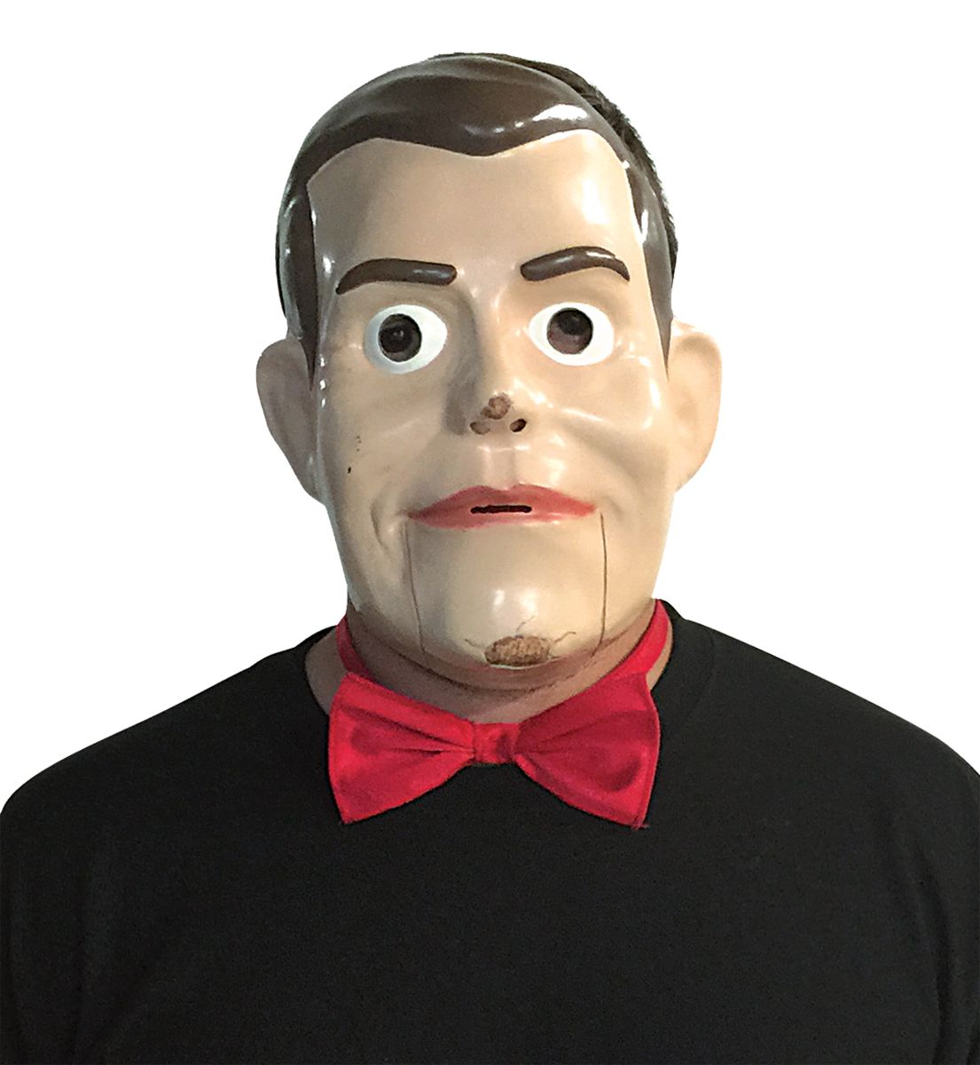 The Costume Center Beige and Red Goosebumps Slappy Unisex Adult Halloween Mask with Bow Tie Costume Accessory - One Size