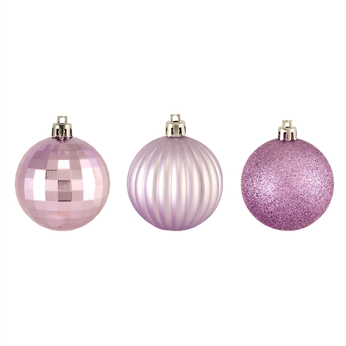 Northlight Shatterproof 3-Finish Christmas Ball Ornaments - 2.5&#x22; (60mm) - Lilac Purple - 100ct