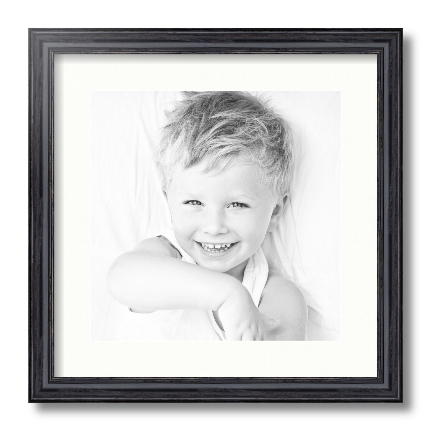 ArtToFrames 16x16&#x22; Matted Picture Frame with 12x12&#x22; Single Mat Photo Opening Framed in 1.25&#x22; Black and 2&#x22; Mat (FWM-4083-16x16)