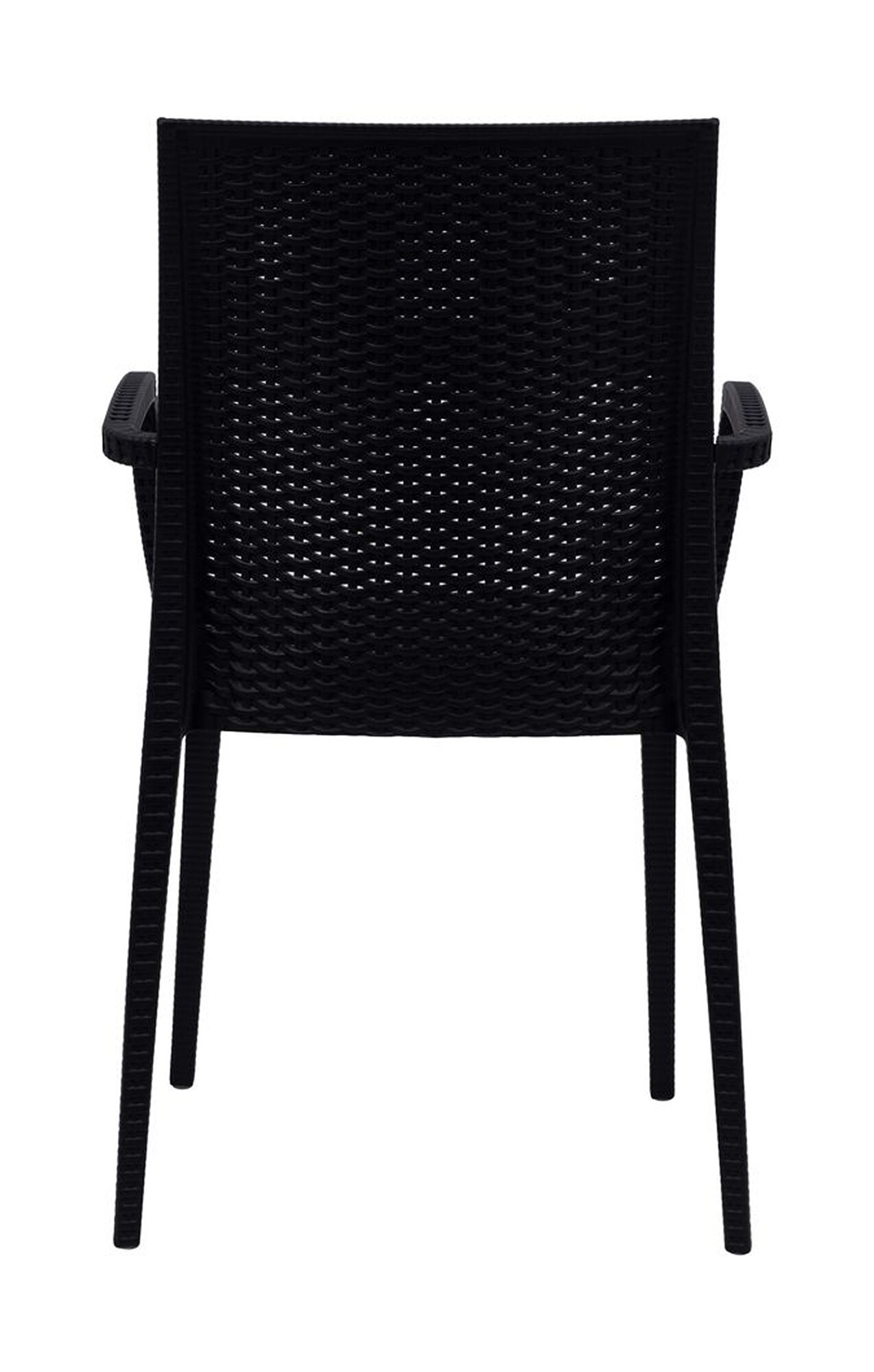 LeisureMod Weave Mace Indoor/Outdoor Chair (With Arms), Set of 2