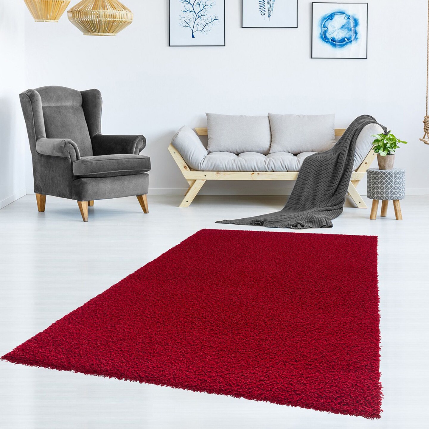 L&#x27;Baiet Livia Red Shag 2&#x27; x 3&#x27; Rug
