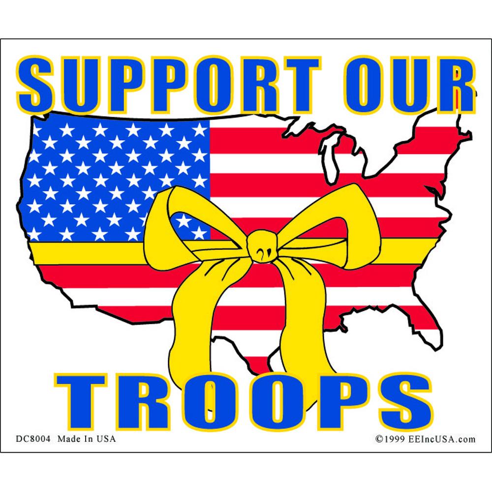American Flag USA Yellow Ribbon Sticker 4&#x22;X4-3/4&#x22;