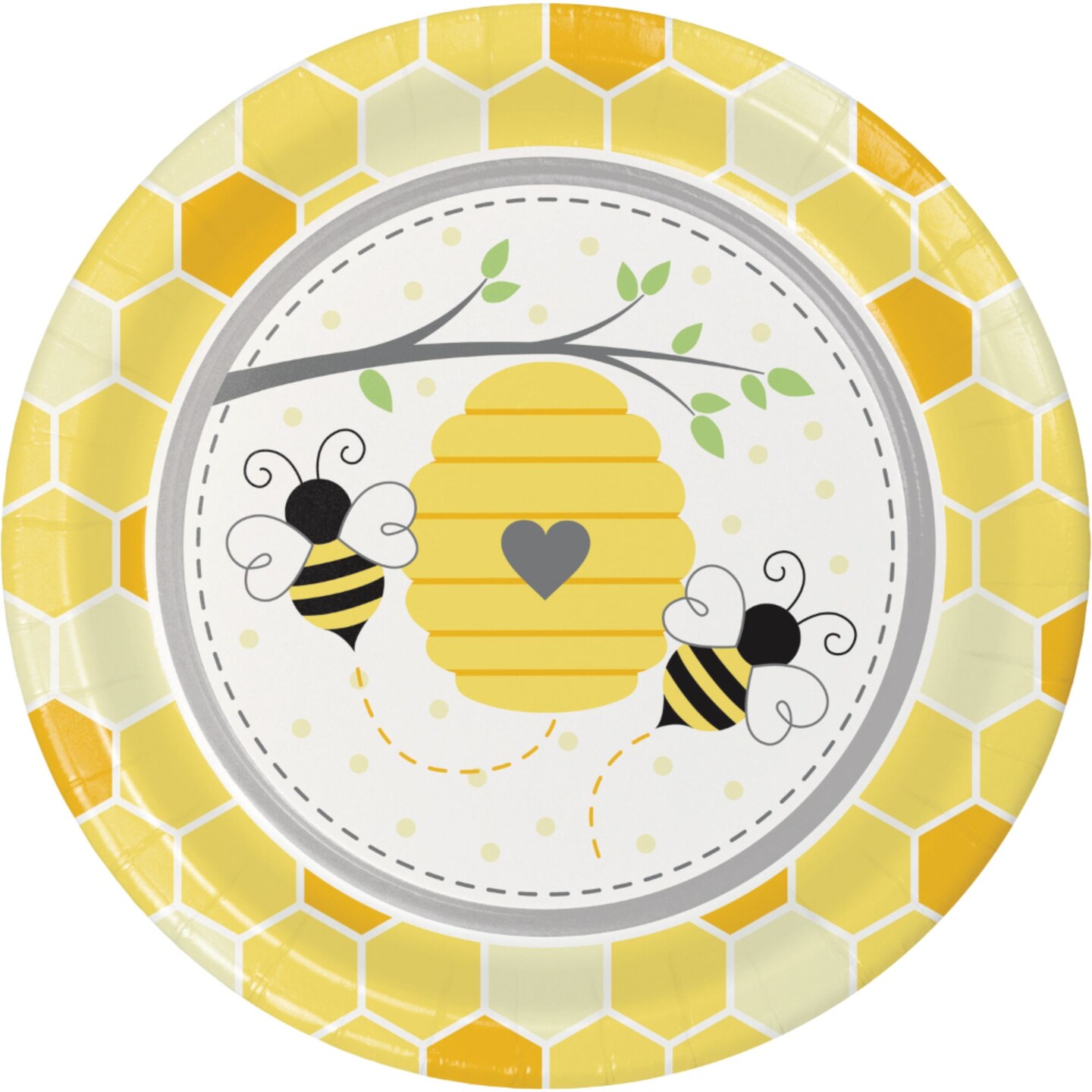 Party Central Disposable Bumblebee Paper Party Plates - 8.75" - Club Pack of 96