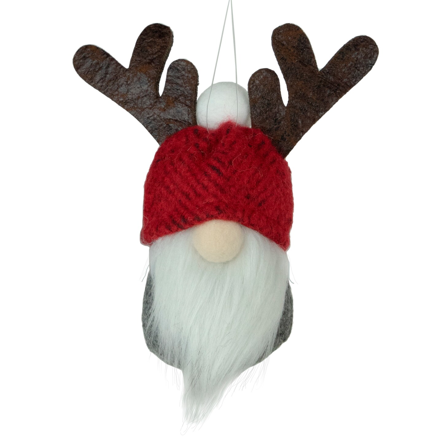 Northlight 5.25" Red and Gray Gnome with Antlers Christmas Ornament ...