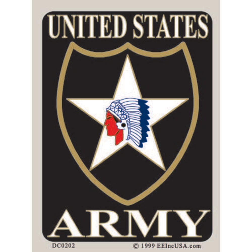 United States Army 2nd Division Sticker (3&#x22;x4-1/4&#x22;)