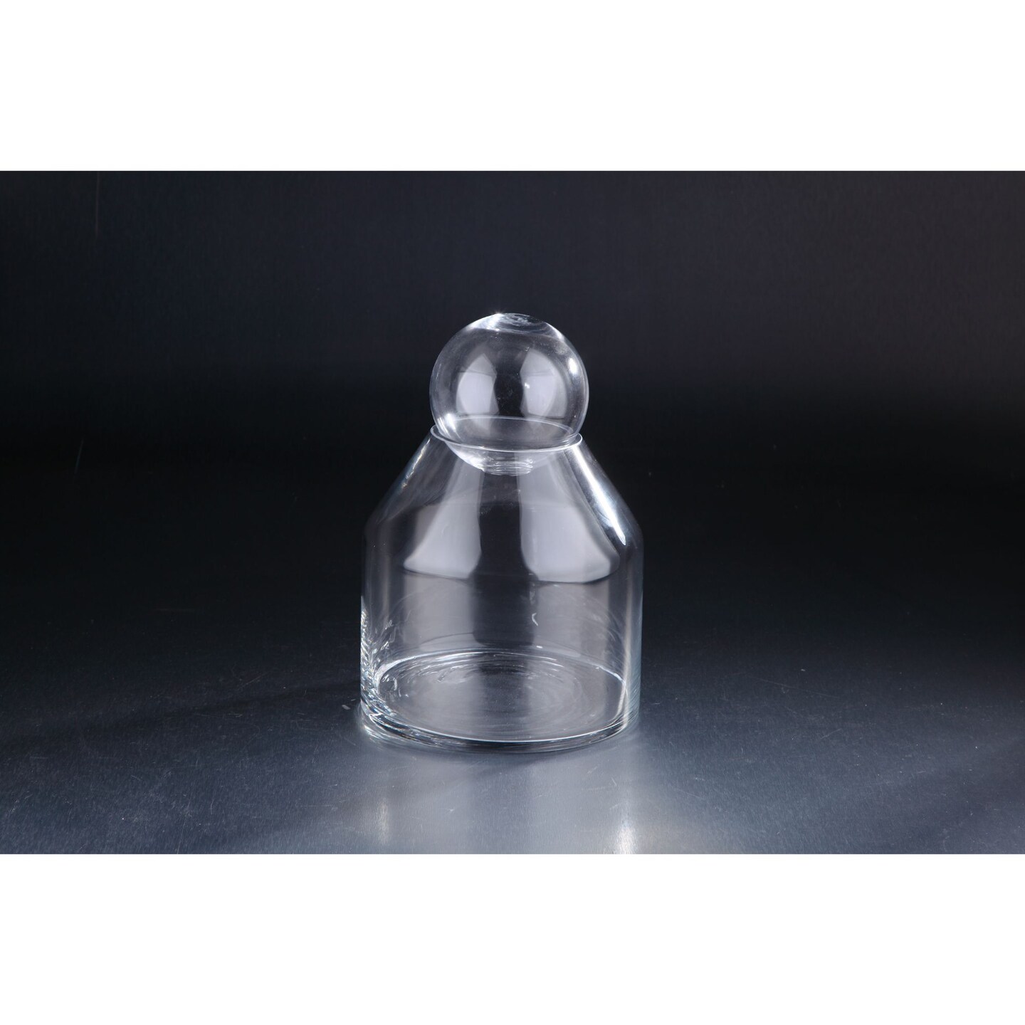 CC Home Furnishings 12&#x22; Clear Solid Glass Bottles with Ball Lid