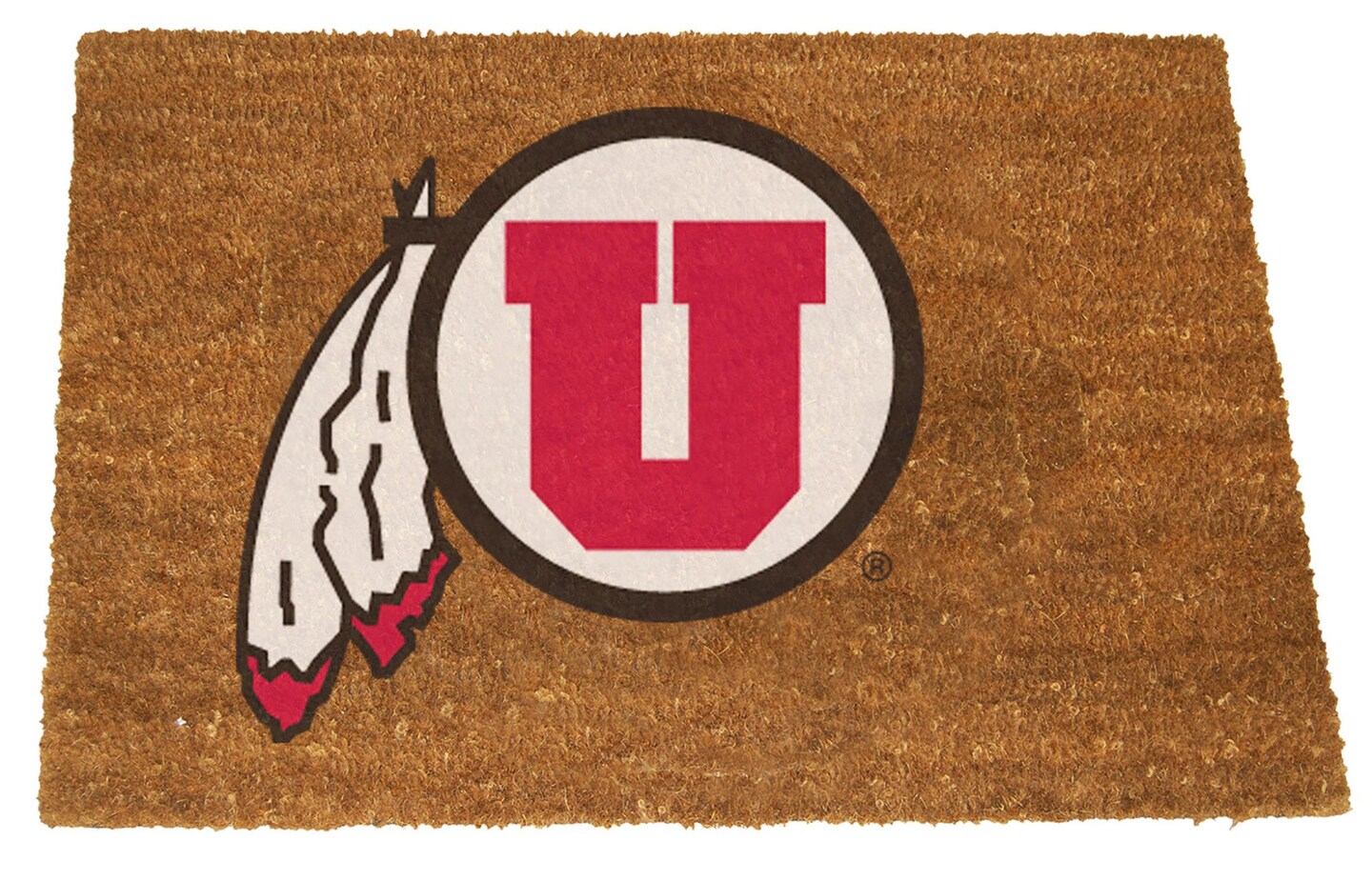 The Memory Company NCAA Utah Utes Logo Rectangular Coir Door Mat 29.5&#x22; x 19.5&#x22;