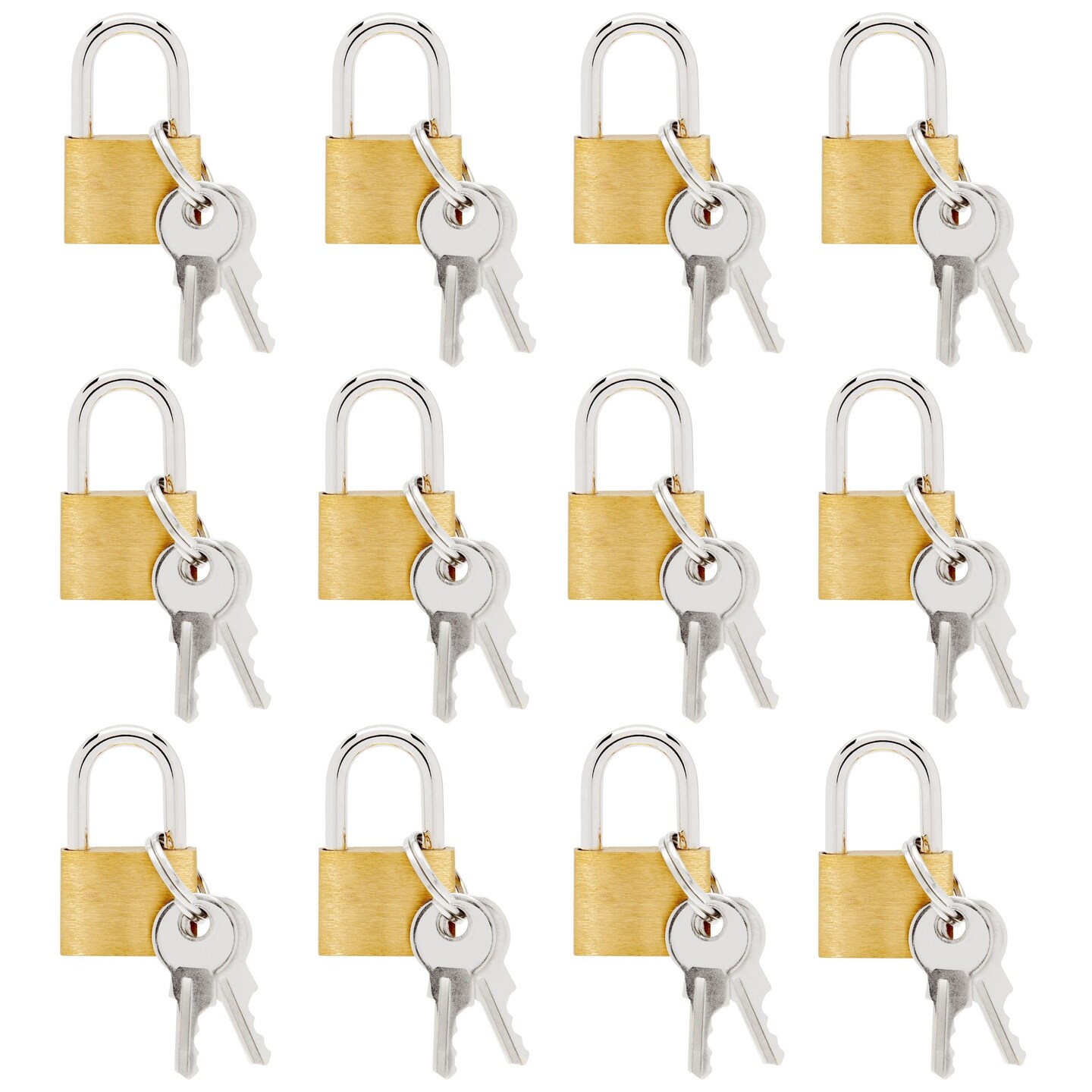 12 Pack 1.2-inch Small Luggage Locks with Keys - Mini Padlocks for Locker, Suitcase and Gym