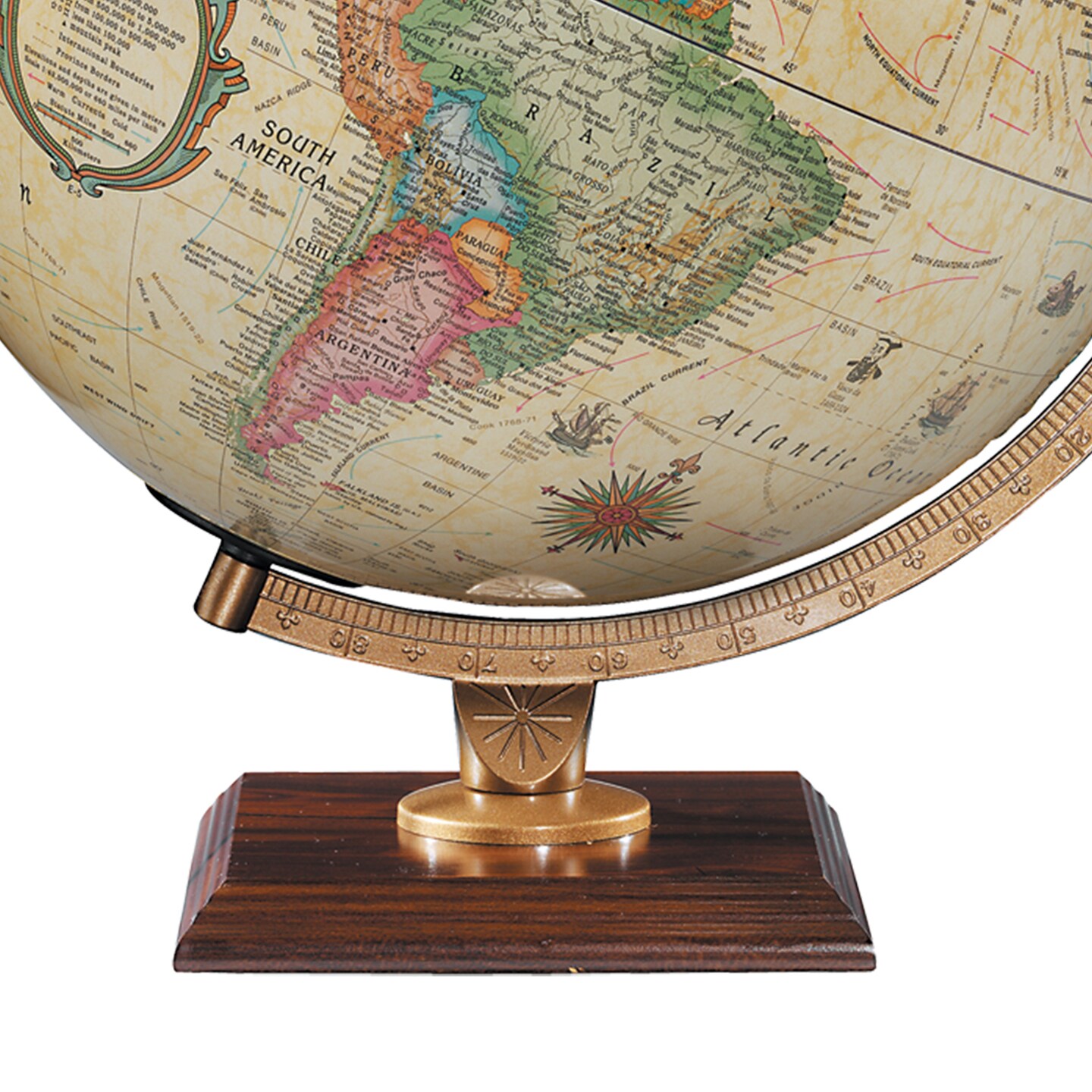 Carlyle 12&#x22; Diameter Antique Ocean Illuminated World Globe