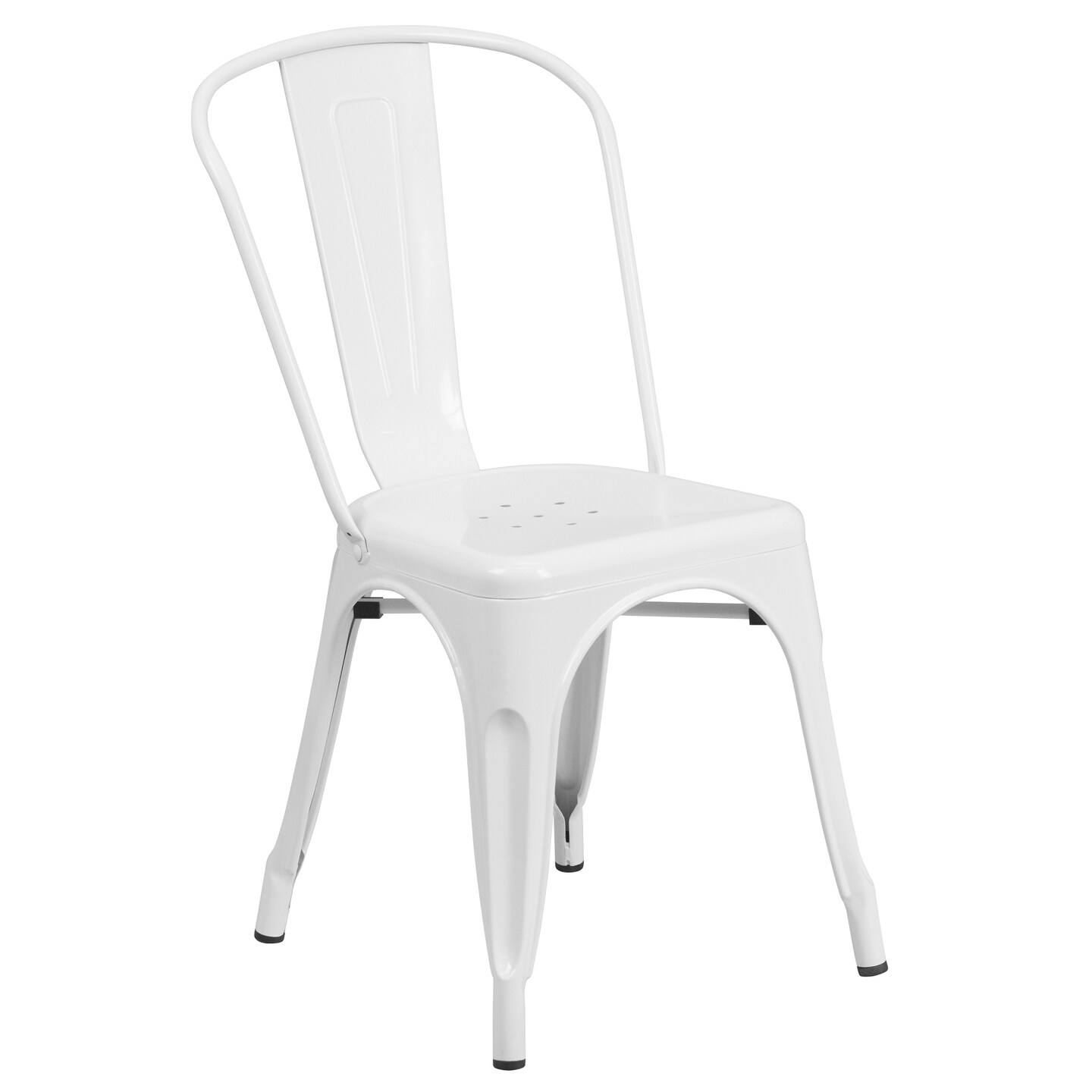 Flash Furniture 33" White Contemporary Outdoor Furniture Patio Stackable Chair