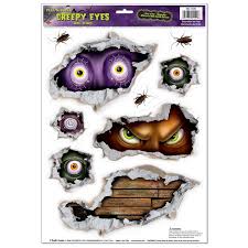 Beistle Club Pack of 108 Halloween Creepy Eyes Peel &#x27;N Place Window Clings