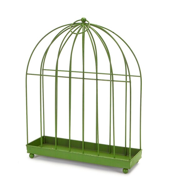 Melrose 16&#x22; Tropicalia Sleek and Stylish Green Bird Cage Pillar Candle Holder