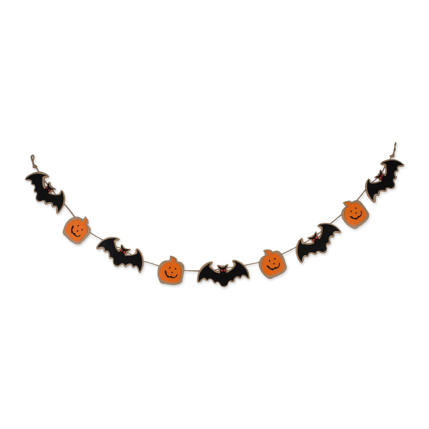 Contemporary Home Living 72&#x22; Black Bat and Orange Pumpkin Halloween Themed Garland