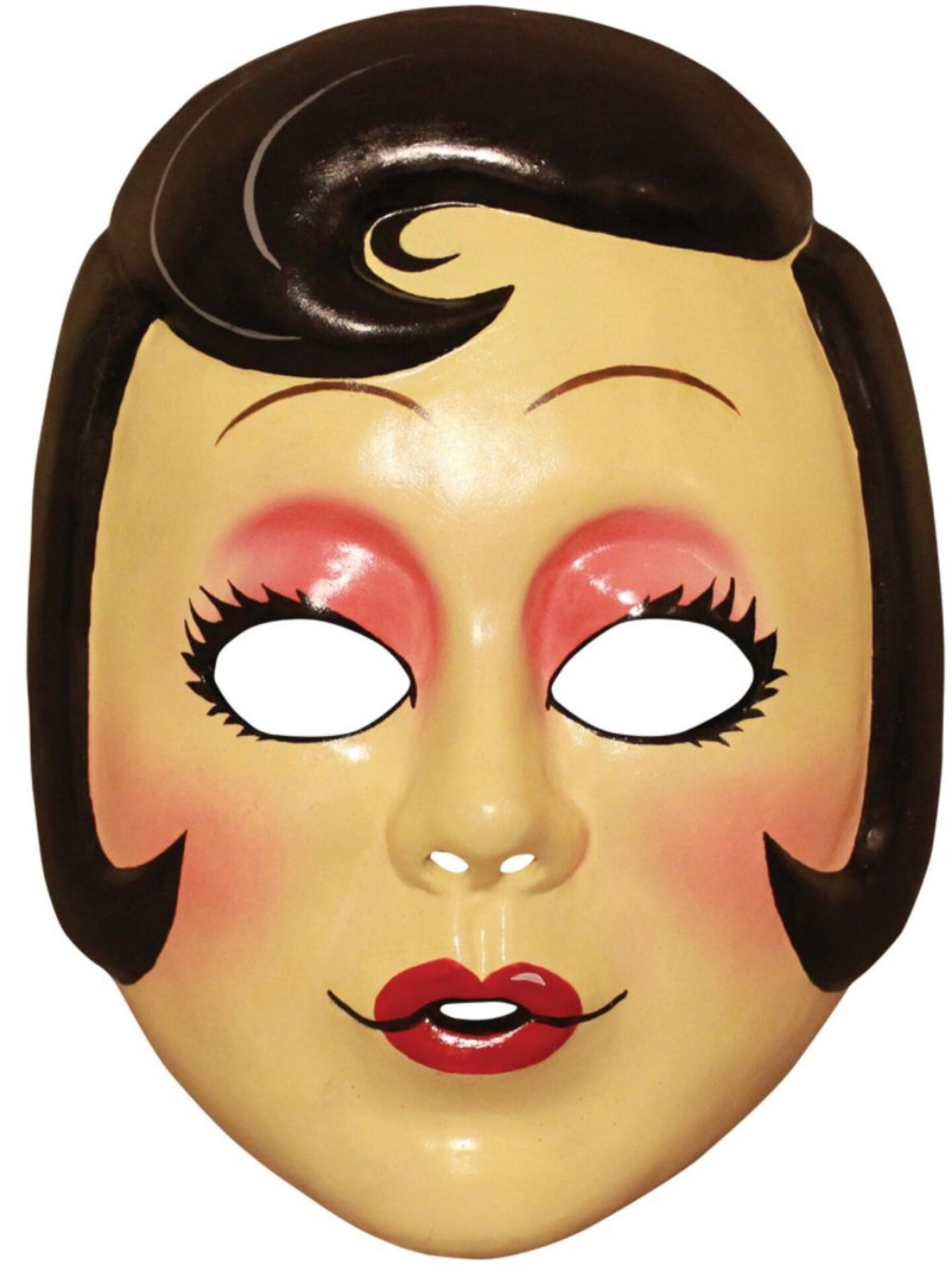 The Costume Center Beige and Black Pin Up Girl Vacuform Women Adult Halloween Mask Costume Accessory - One Size