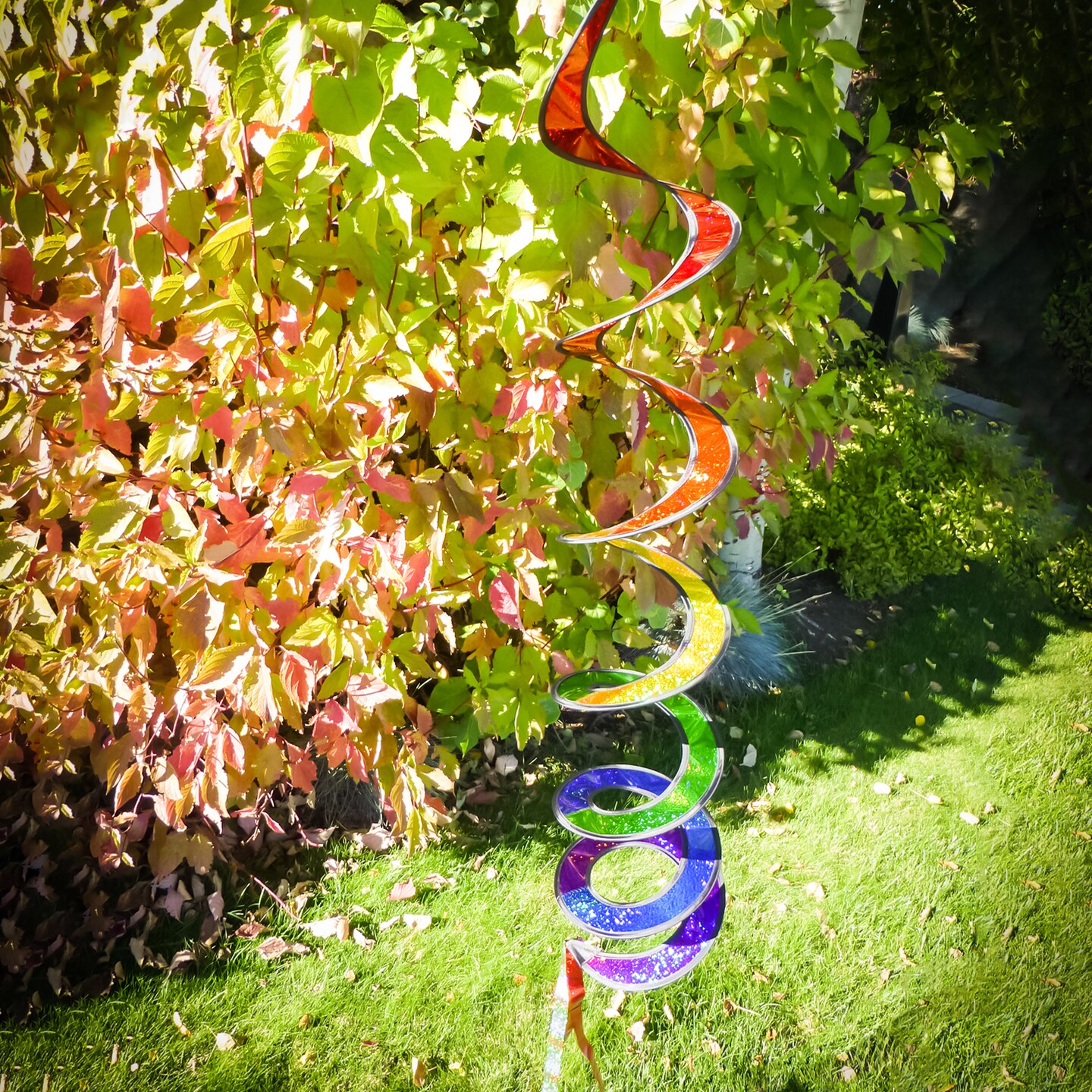 In the Breeze Rainbow Sparkle Curly Wind Spinner