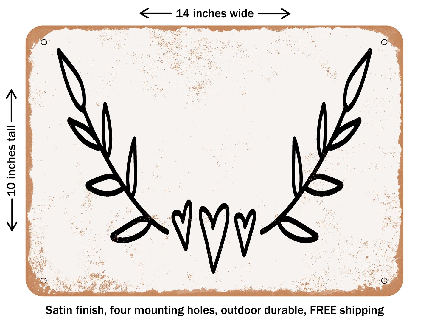DECORATIVE METAL SIGN - Outline - Vintage Rusty Look