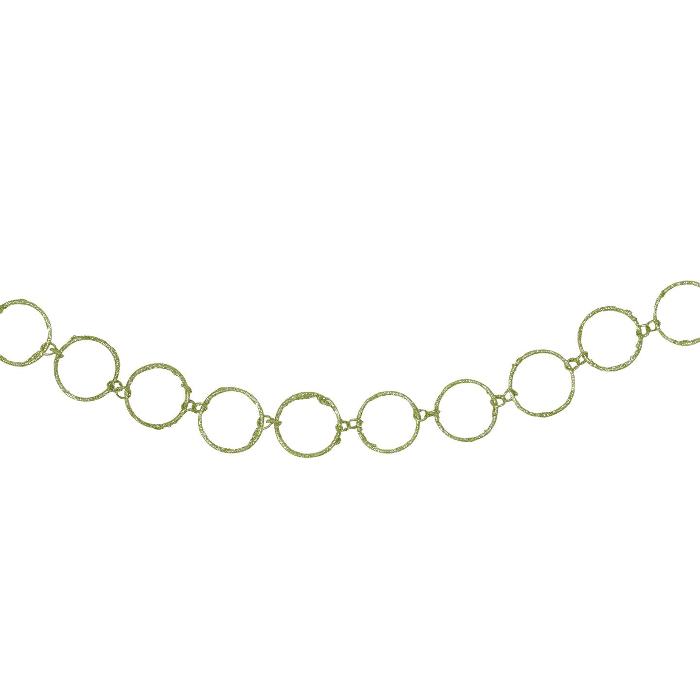 Allstate 5&#x27; x 1.75&#x22; Lime Green Glittered Round Ring Chain Artificial Christmas Garland - Unlit