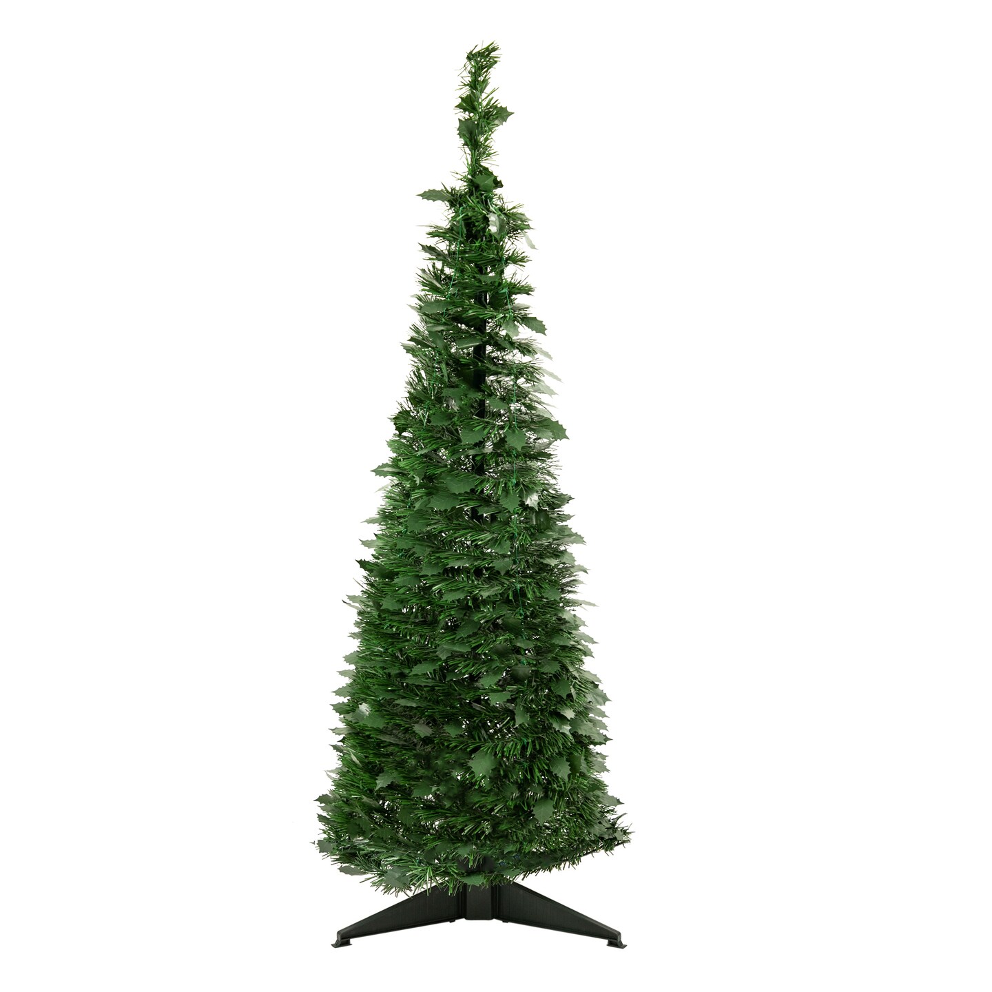 Northlight 4&#x27; Green Tinsel Pop-Up Artificial Christmas Tree, Unlit