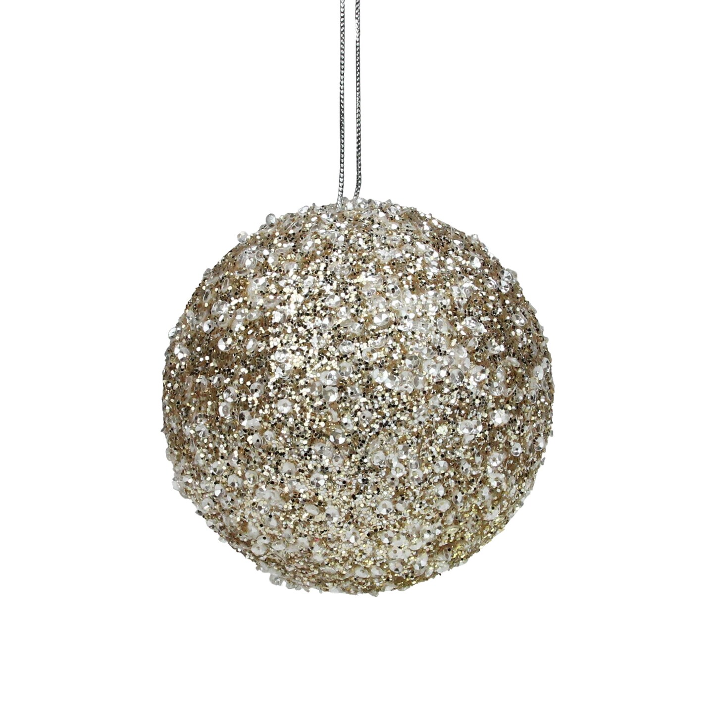 Northlight 5&#x22; Gold and Silver Sequin Ball Christmas Ornament