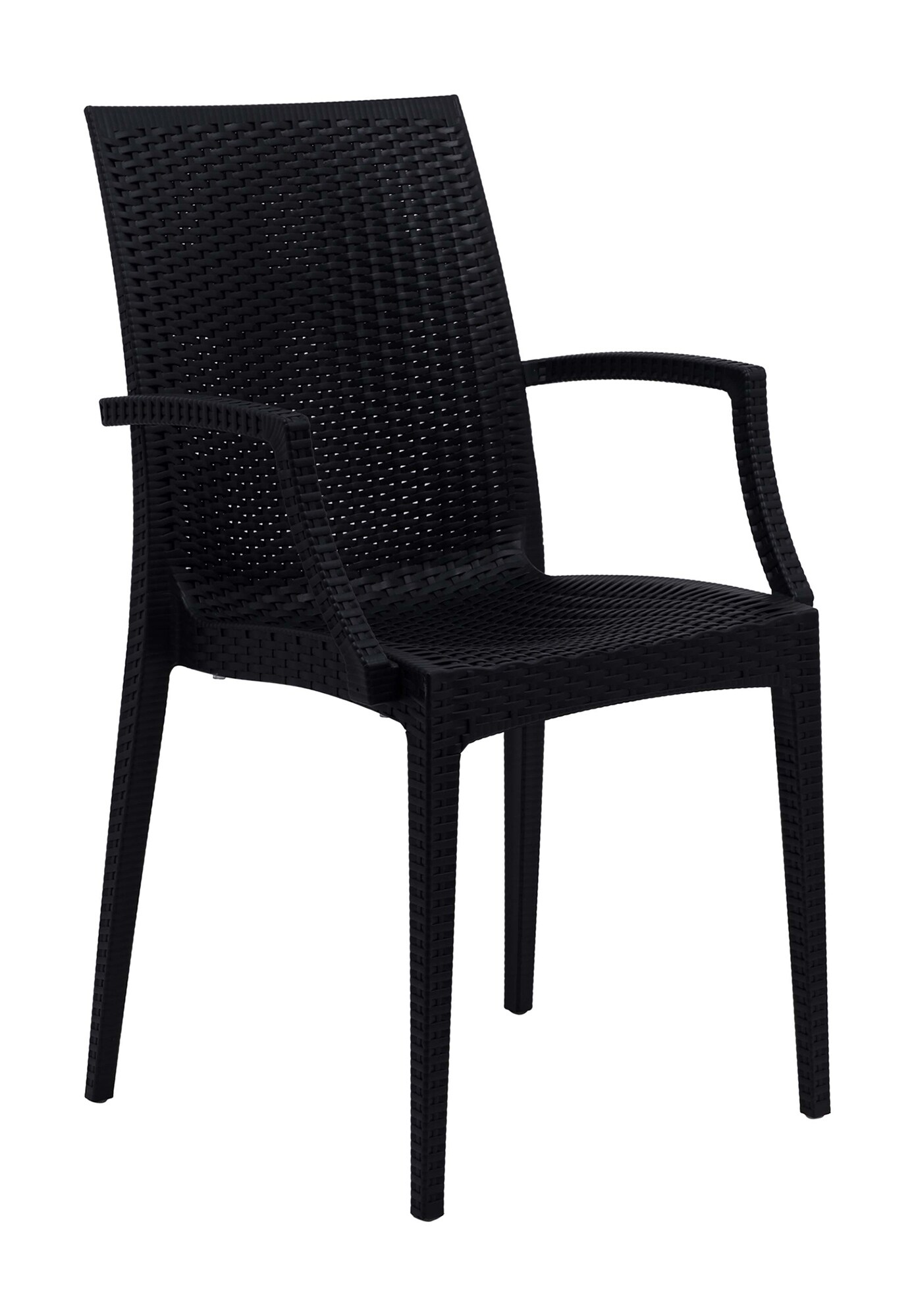 LeisureMod Weave Mace Indoor/Outdoor Chair (With Arms)