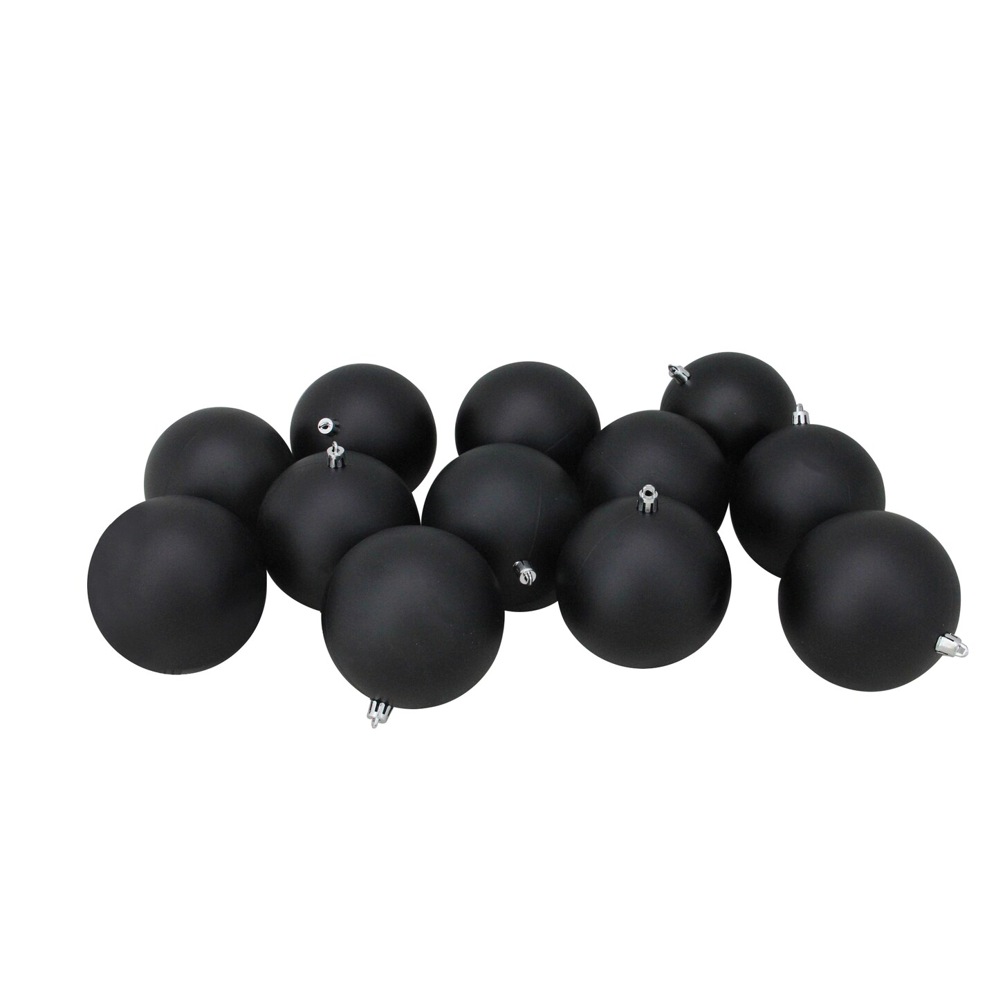 Northlight Matte Shatterproof Christmas Ball Ornaments - 4" (100mm) - Jet Black - 12ct